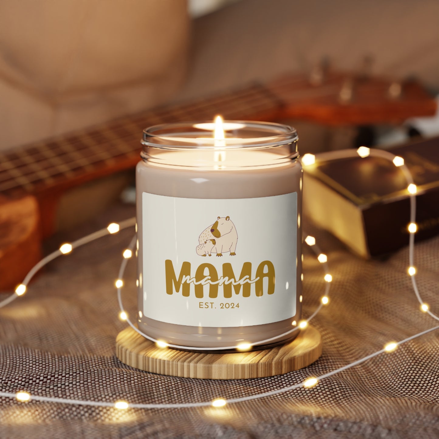 Personalized MAMA Capybara Candle Gift for Mom Mother Beige, 100% Vegan Soy Wax Candle Eco-Friendly Long-Lasting Candle - HolidayShoppingFinds