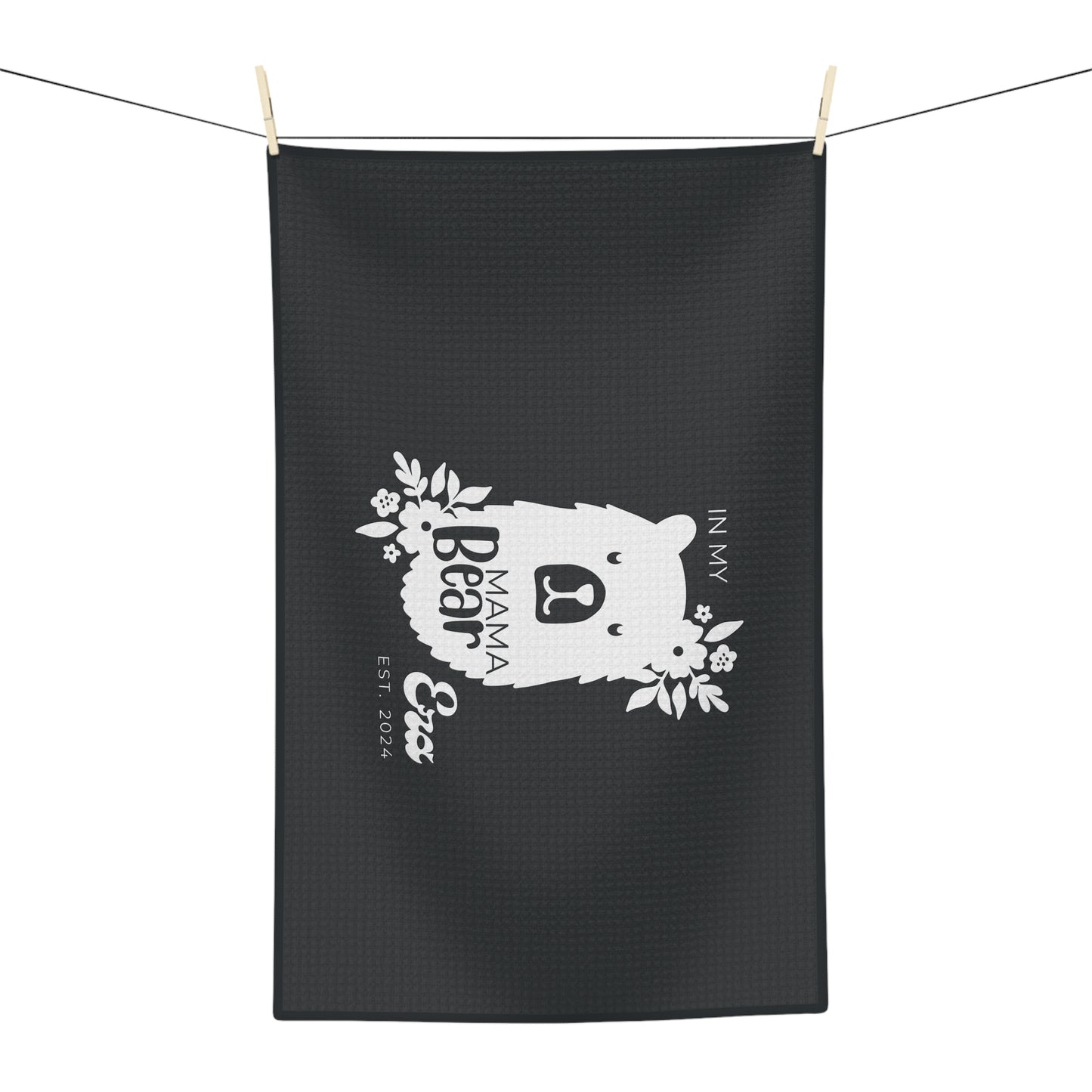 Personalized Mama Bear Kitchen Towel Grey, Custom Towel, Gift For Mom - HolidayShoppingFinds