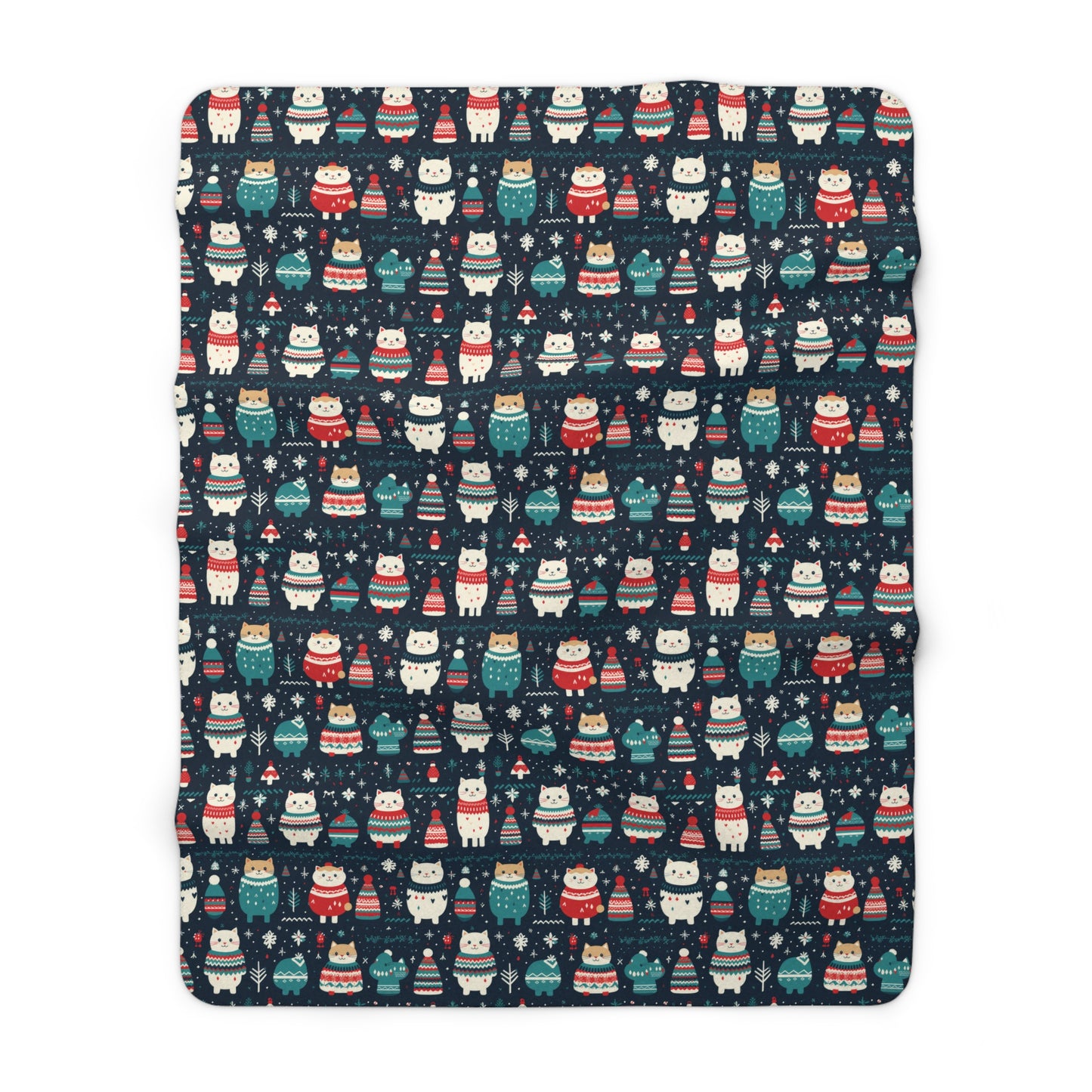 Cute Cats Sherpa Blanket, Kitten Blanket, Kitty Cartoon Blanket, Holiday Gift for Cat Lover Cat Mom, Cozy Throw Blanket, Holiday Gift - HolidayShoppingFinds