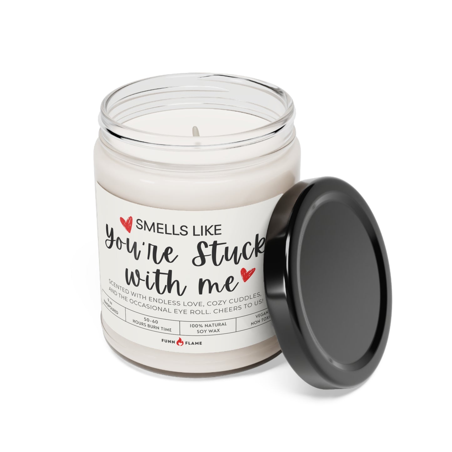 Anniversary Gift, You're Stuck With Me White Candle, Valentines Gift for Him/Her, 100% Vegan Soy Wax Scented Candle Eco-Friendly Long-Lasting Candle - HolidayShoppingFinds