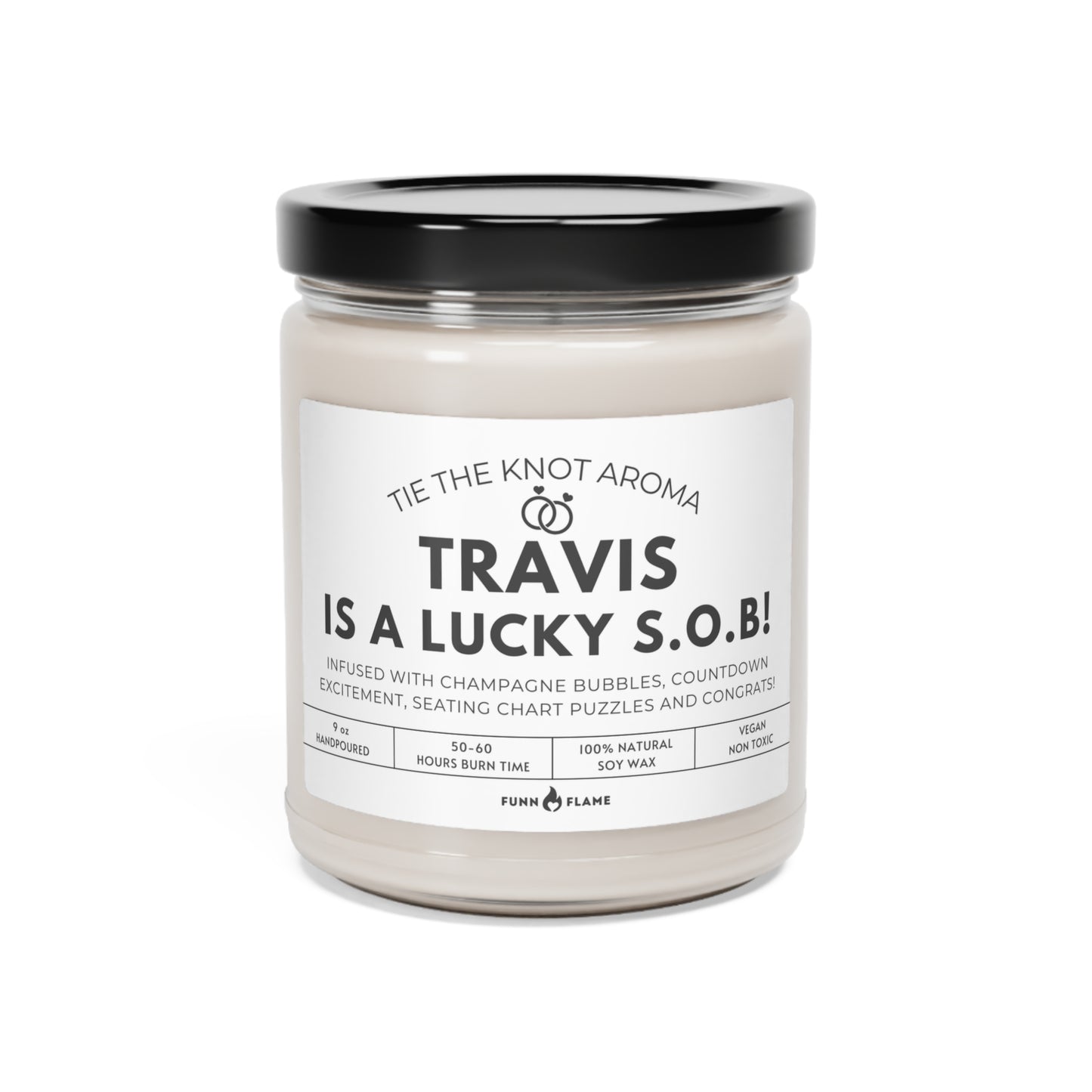 Lucky S.O.B. Candle Funny Bachelor Bachelorette Party Bridal Gift (W) 100% Vegan Soy Wax Candle Eco-Friendly Long-Lasting Candle Coconut Cream + Cardamom 9oz - HolidayShoppingFinds