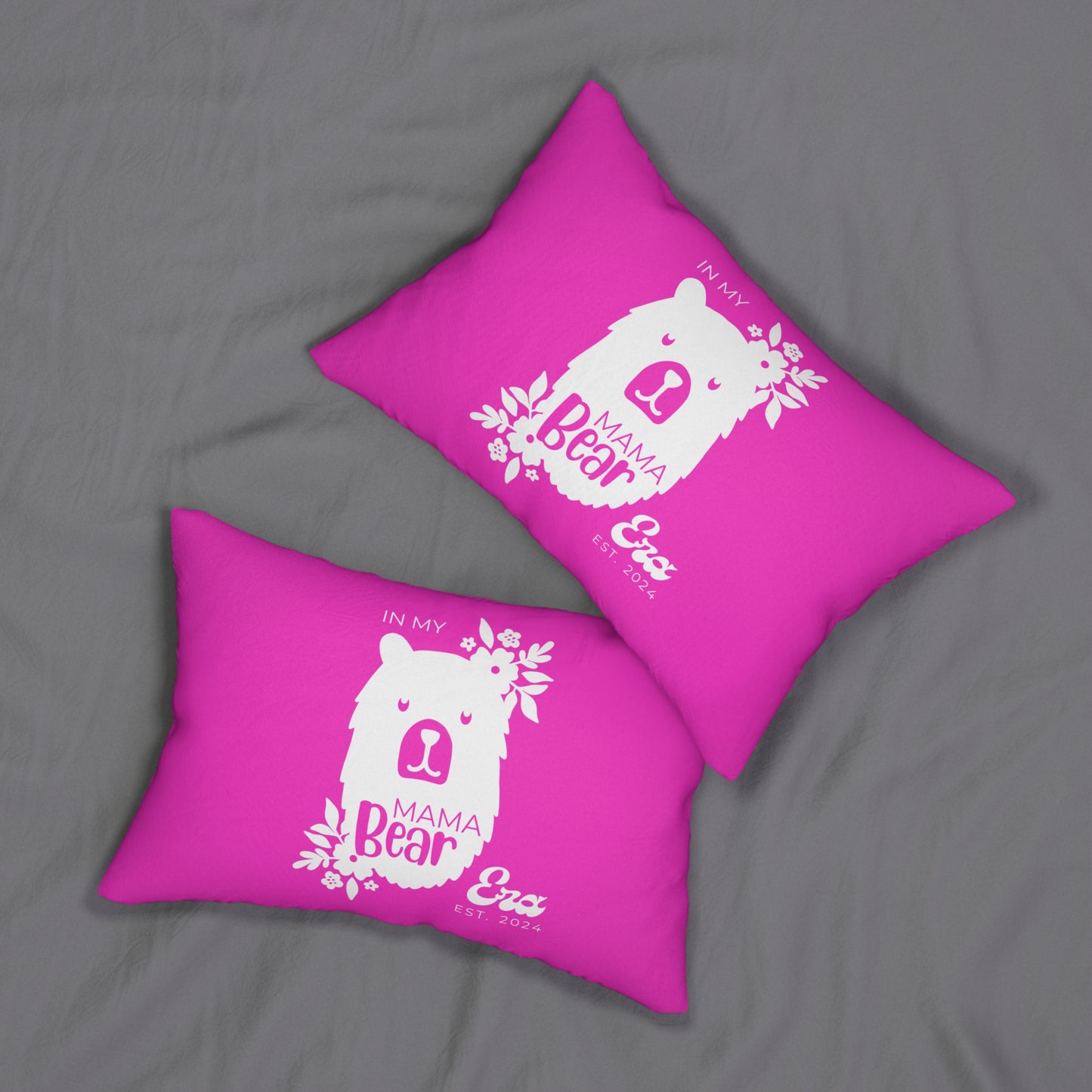 Personalized In My Mama Bear Era Lumbar Pillow Pink, Gift for Mom - HolidayShoppingFinds