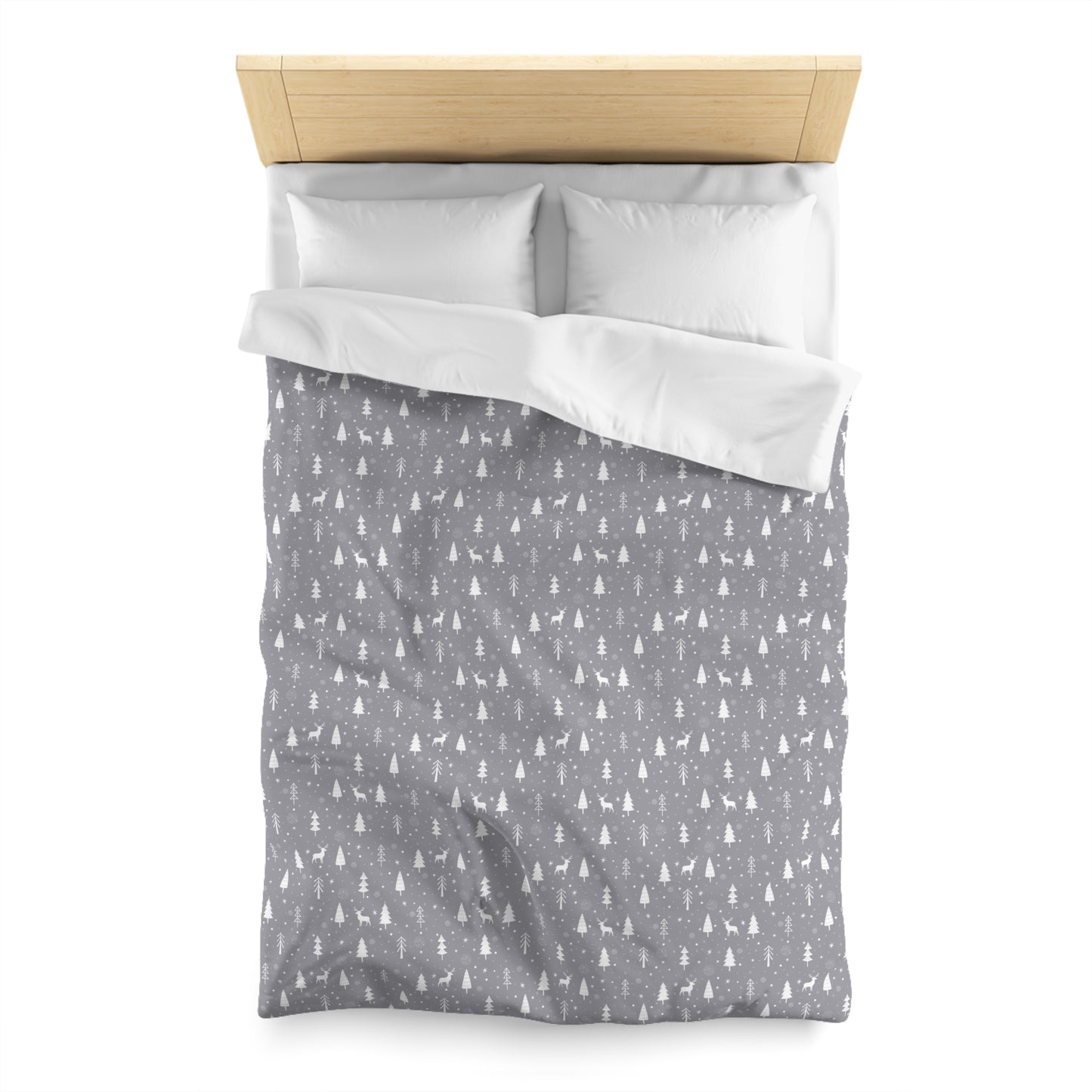 Christmas Duvet Cover, Holiday Reindeer Bedding Winter Wonderland Twin/TwinXL/Queen/King Duvet Twin White - HolidayShoppingFinds