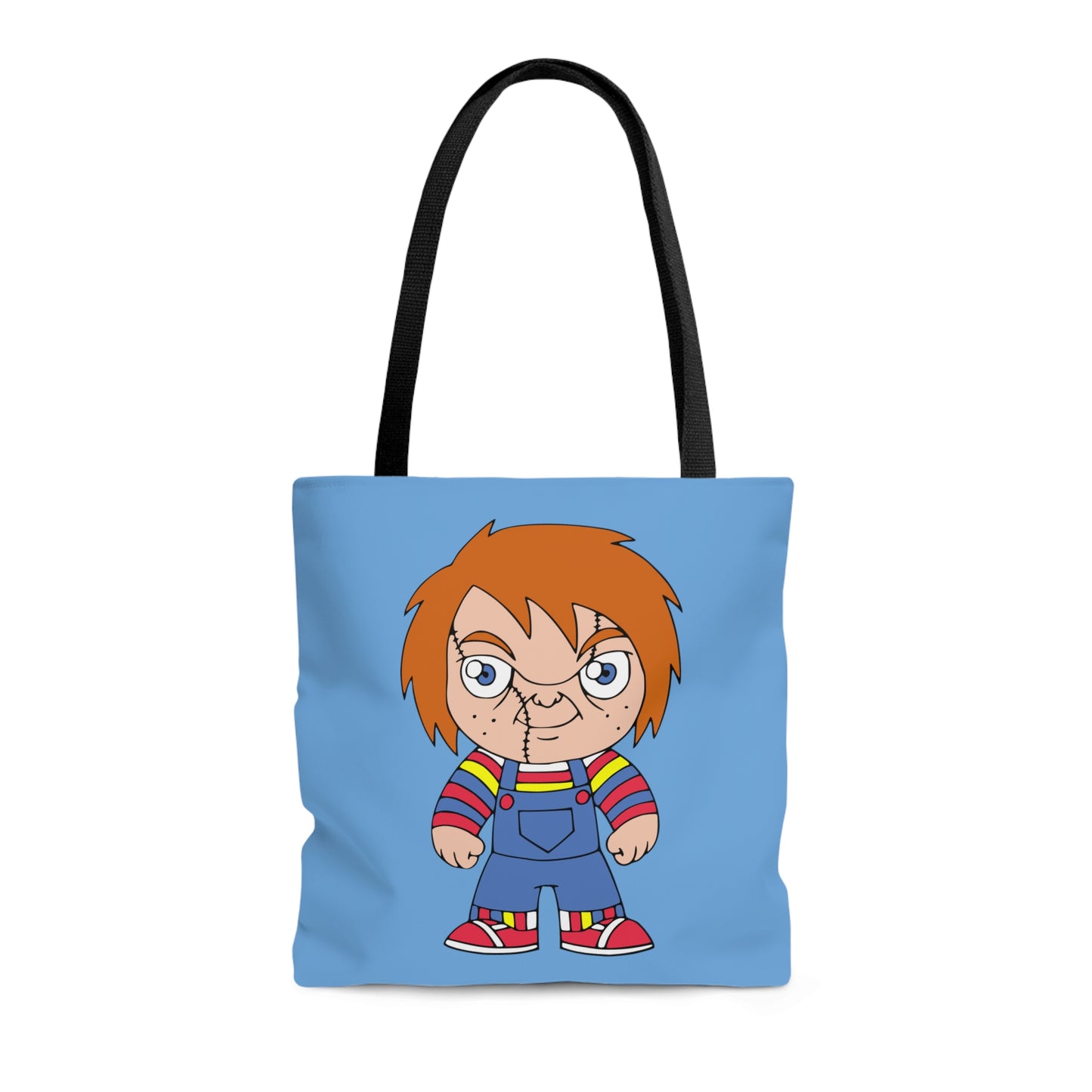 Chucky Tote Bag, Halloween Scary Doll Handbag, Horror Movie Fan Gift, Blue Trick or Treat Bag Medium - HolidayShoppingFinds