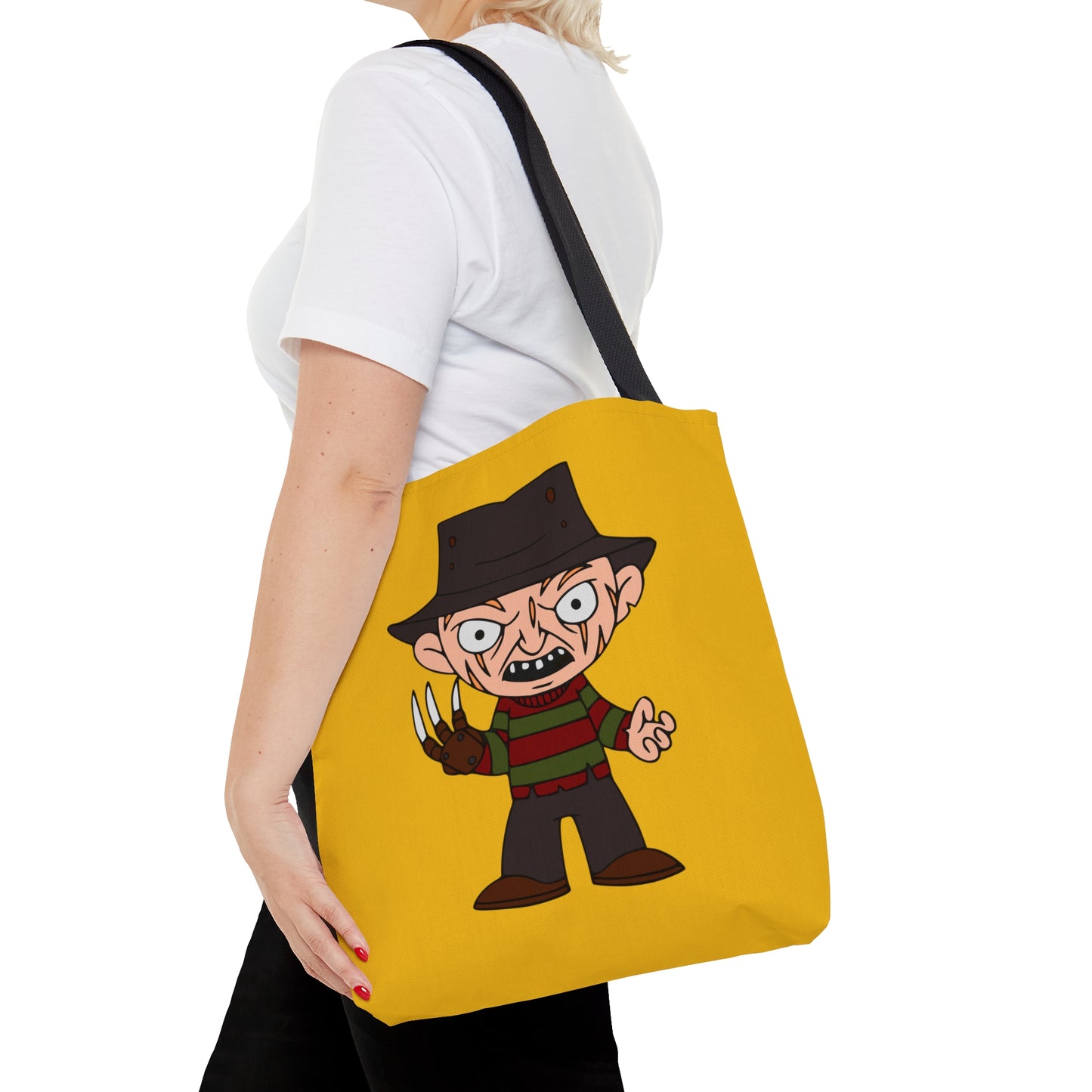 Nightmare on Elm Street Freddy Tote Bag, Halloween Handbag Yellow, Horror Movie Fan Gift, Trick or Treat Bag - HolidayShoppingFinds