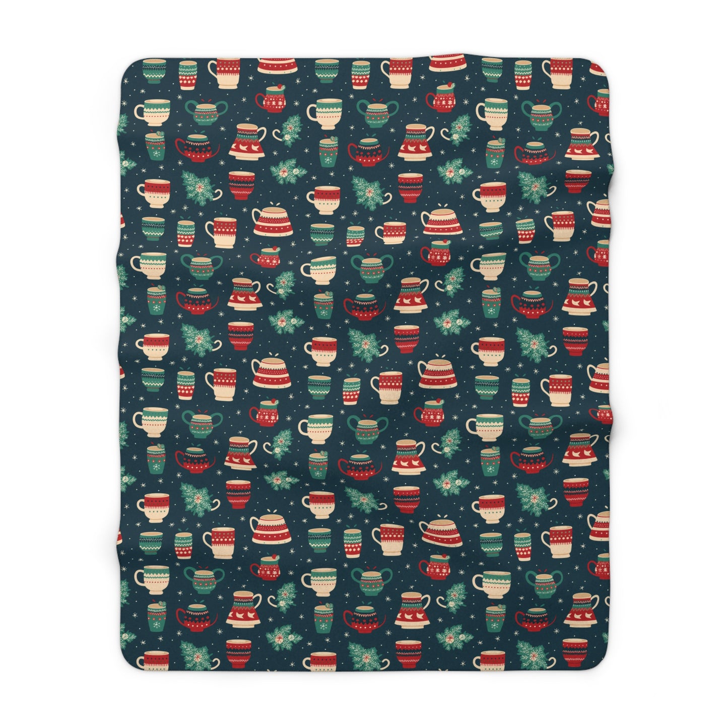 Hot Chocolate Blanket Warm Sherpa Winter Blue Blanket, Christmast Gift - HolidayShoppingFinds