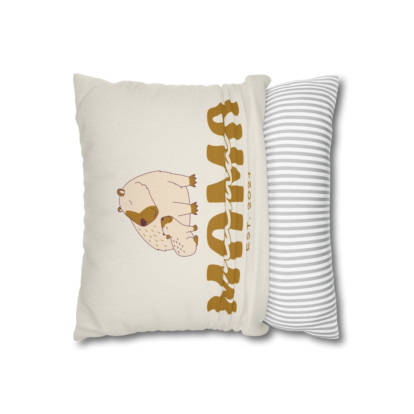 Personalized Mama Capybara Pillowcase Beige, Gift For Mom - HolidayShoppingFinds