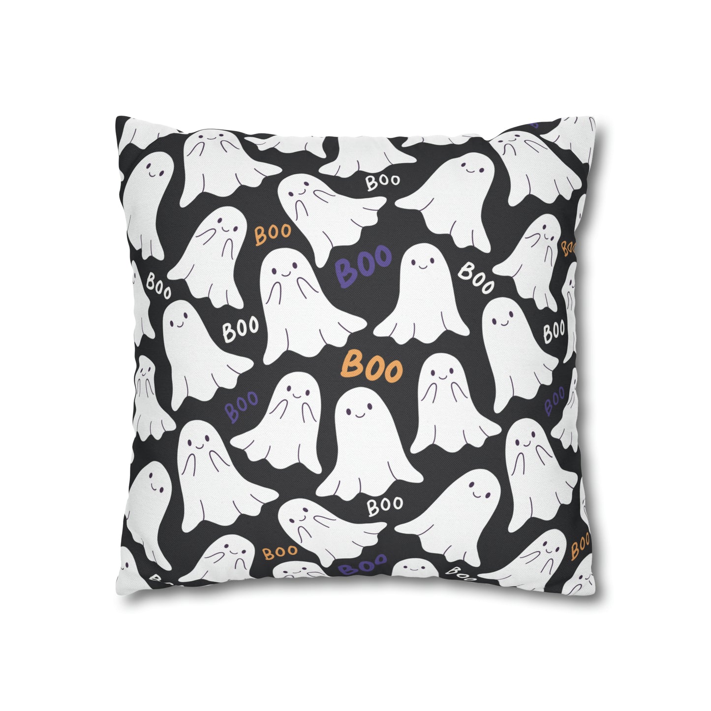 BOO Ghost Decorative Pillowcase Halloween Ghost Spooky Sofa Pillow B&W - HolidayShoppingFinds
