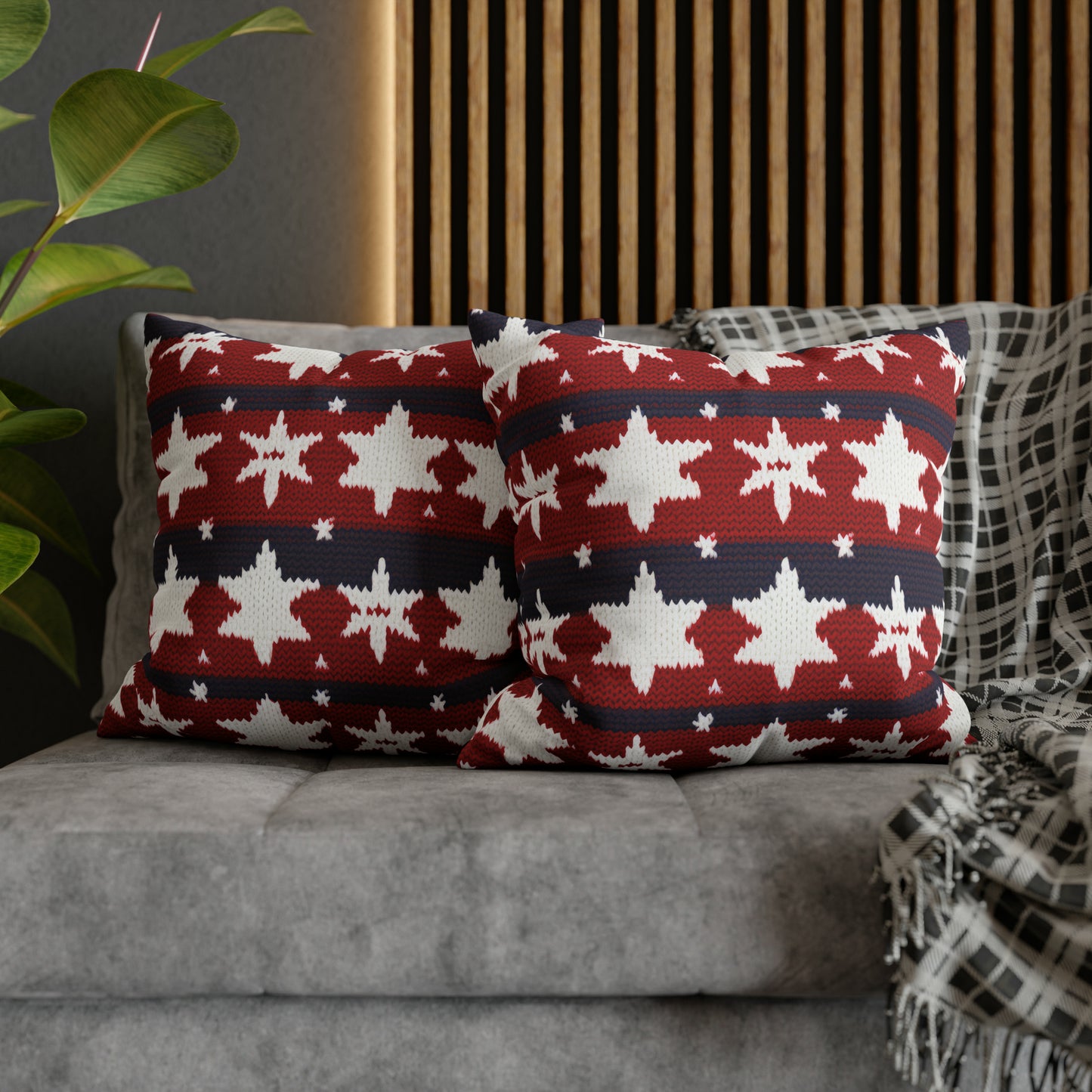 Patriotic Pillowcase American Flag Accent Square Pillow USA Red White & Blue Veterans 4th of July Memorial Day Home Decor - HolidayShoppingFinds