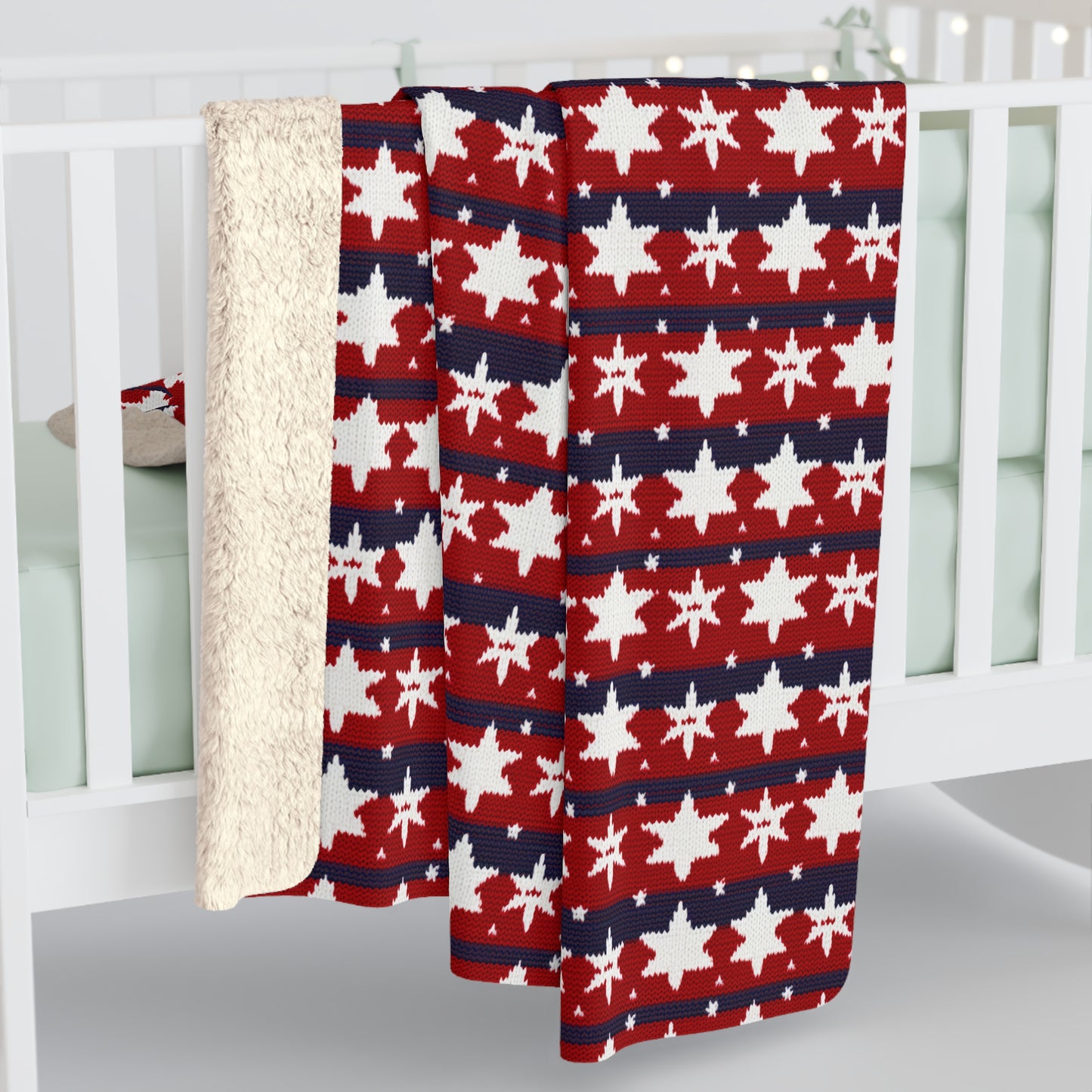 Patriotic Sherpa Blanket American Flag Blanket USA Red White & Blue Blanket Veterans 4th of July Memorial Day Home Decor - HolidayShoppingFinds