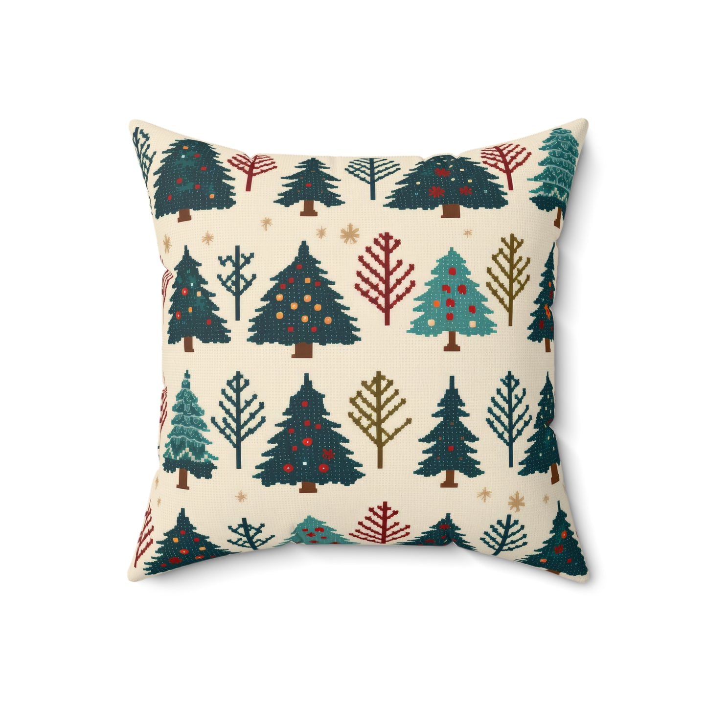 Christmas Trees Pillow, Winter Pines Holiday Accent Pillow, Holiday Gift (Insert Included) 18" × 18" - HolidayShoppingFinds