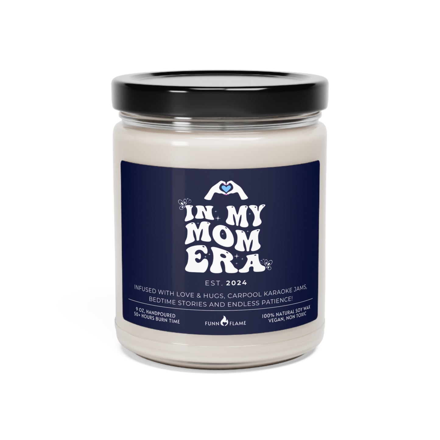 In My Mom Era Custom Candle, Gift For Moms, Personalized Scented Candle for Mom, New Mom Birthday, Baby Shower, Mother's Day Gift (Blue) Coconut Cream + Cardamom 9oz - HolidayShoppingFinds