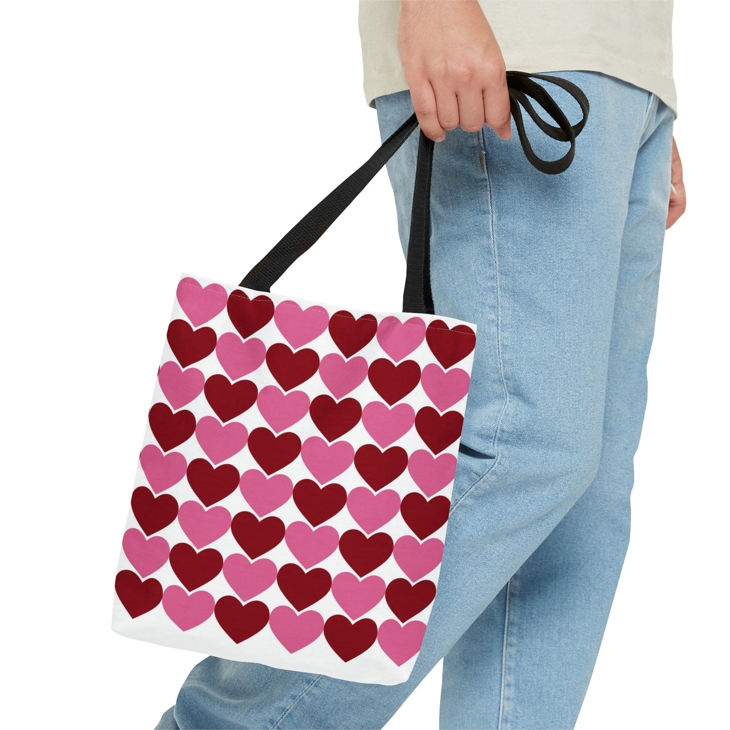 Red & Pink Hearts Tote Bag, Valentine's Handbag, Valentine's Day Gift for Her - HolidayShoppingFinds