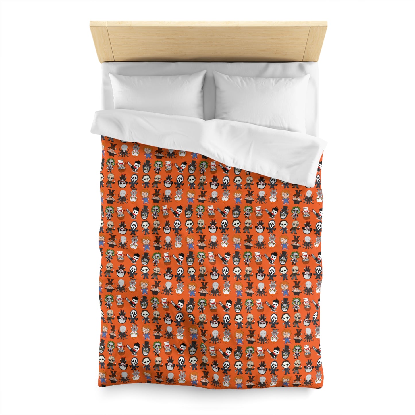 Halloween Killers Duvet Cover, Horror Movie Villains Orange Twin/TwinXL/Queen/King Duvet Twin White - HolidayShoppingFinds