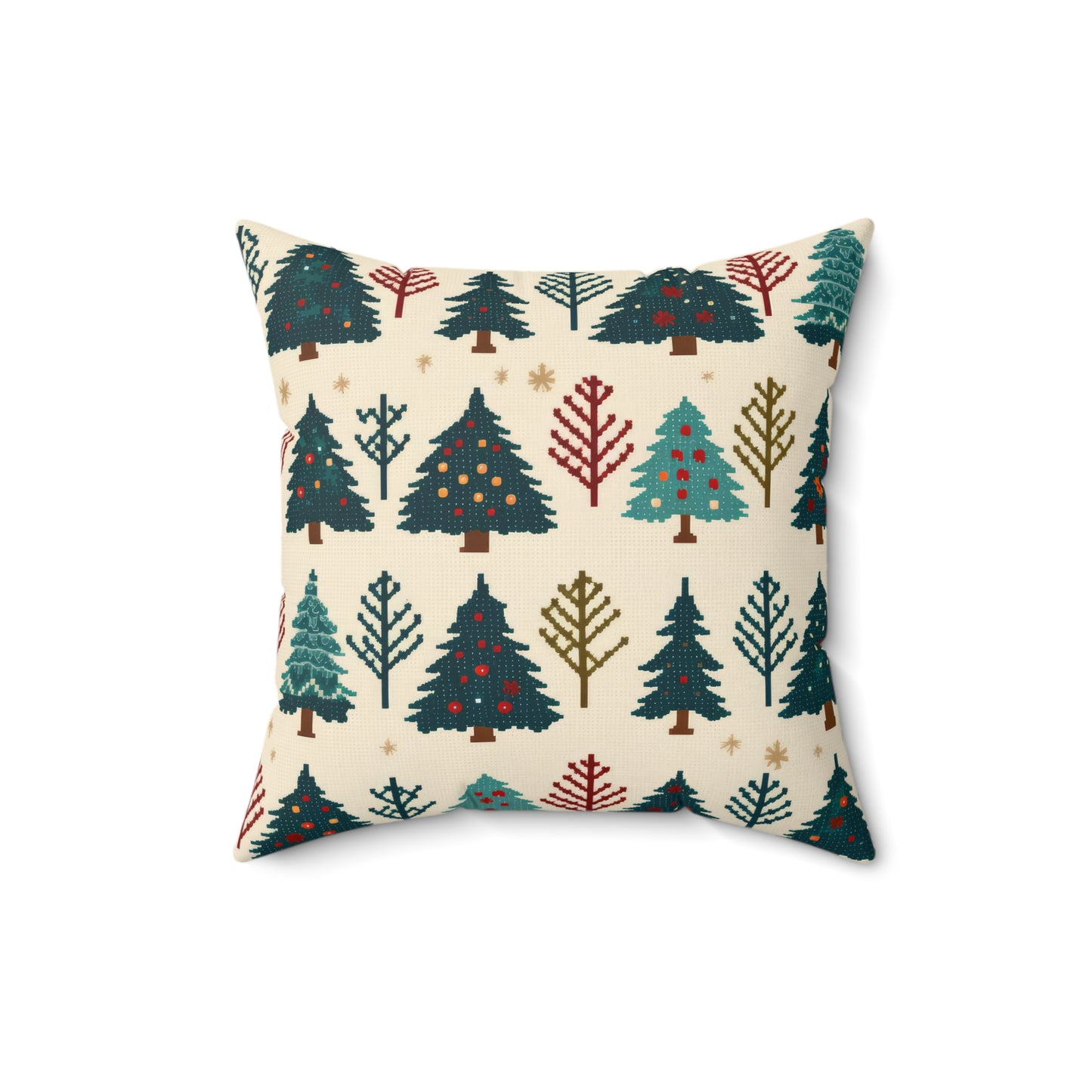 Christmas Trees Pillow, Winter Pines Holiday Accent Pillow, Holiday Gift (Insert Included) 16" × 16" - HolidayShoppingFinds