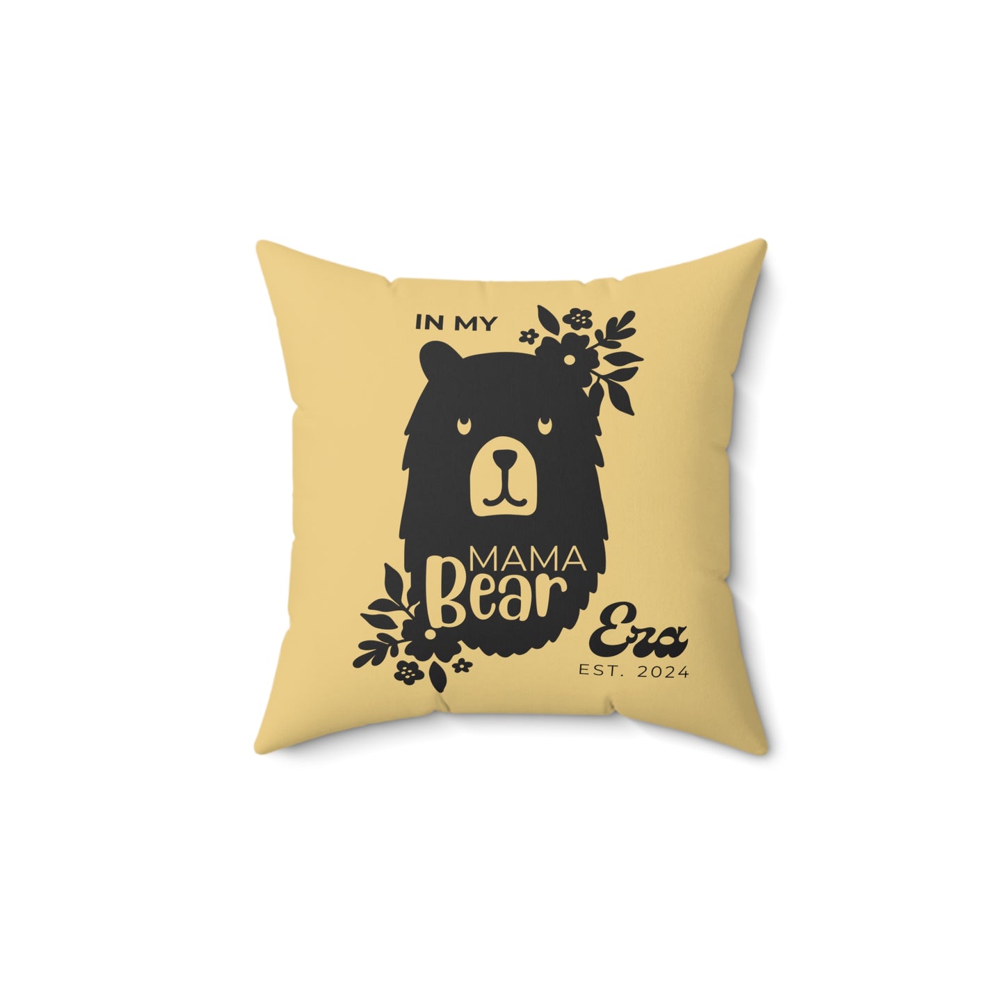 Personalized In My Mama Bear Era Pillow with Insert Buttery Yellow Gift For Mom - HolidayShoppingFinds