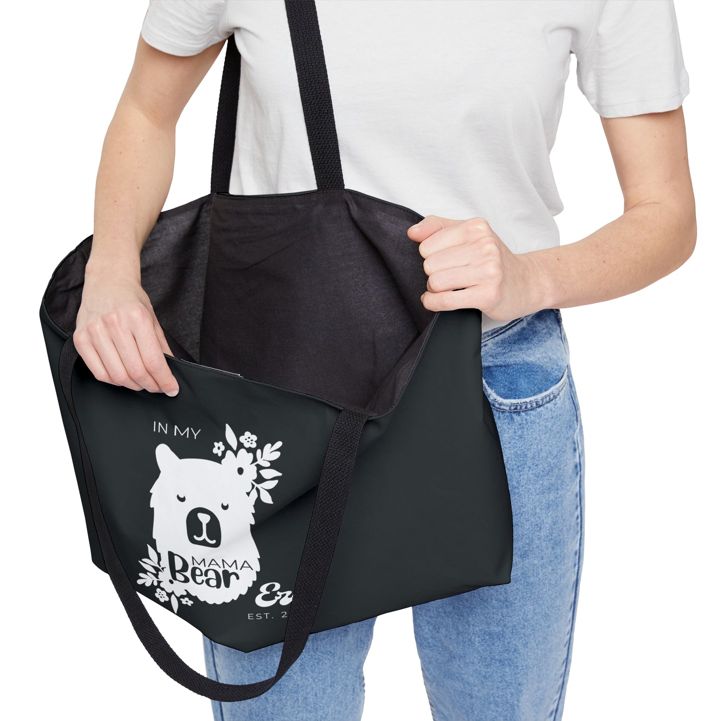 Weekender Bag - Personalized Gift For Mom, In My Mama Bear Era, Gray - HolidayShoppingFinds