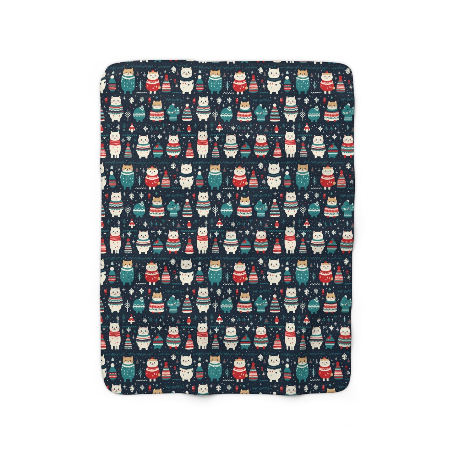 Cute Cats Sherpa Blanket, Kitten Blanket, Kitty Cartoon Blanket, Holiday Gift for Cat Lover Cat Mom, Cozy Throw Blanket, Holiday Gift - HolidayShoppingFinds