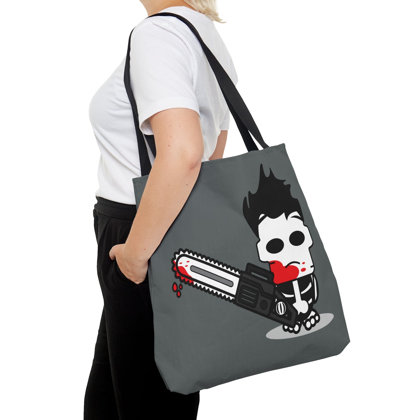 Leatherface Tote Bag, Texas Chainsaw Massacre Handbag, Halloween Trick or Treat Gray Bag - HolidayShoppingFinds