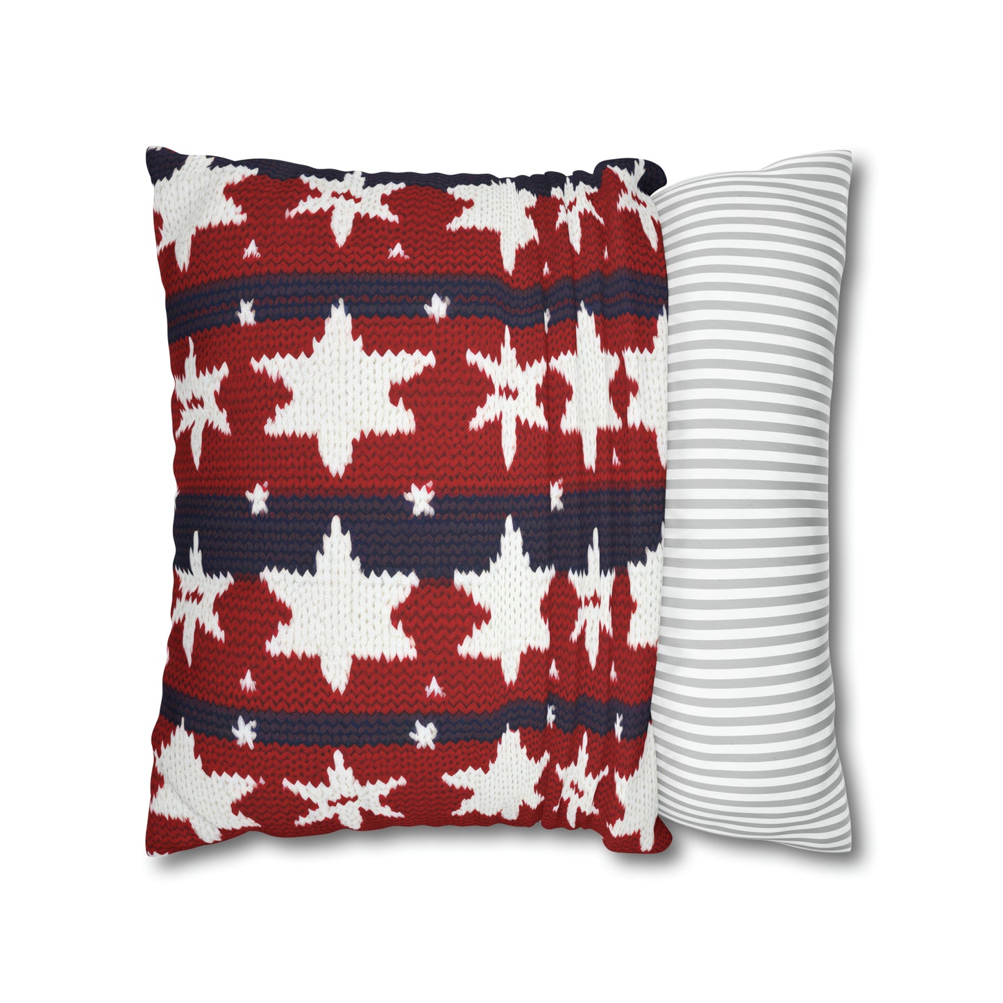 Patriotic Pillowcase American Flag Accent Square Pillow USA Red White & Blue Veterans 4th of July Memorial Day Home Decor - HolidayShoppingFinds