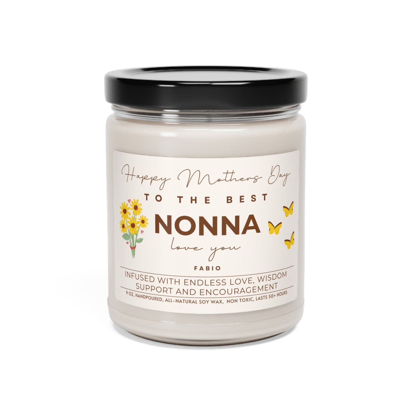 Personalized Happy Mother's Day Candle for Grandma, Custom Gift for Grandmother, To The Best Granny Grammie Nana Nona Abuela Gift (F) Unscented 9oz - HolidayShoppingFinds