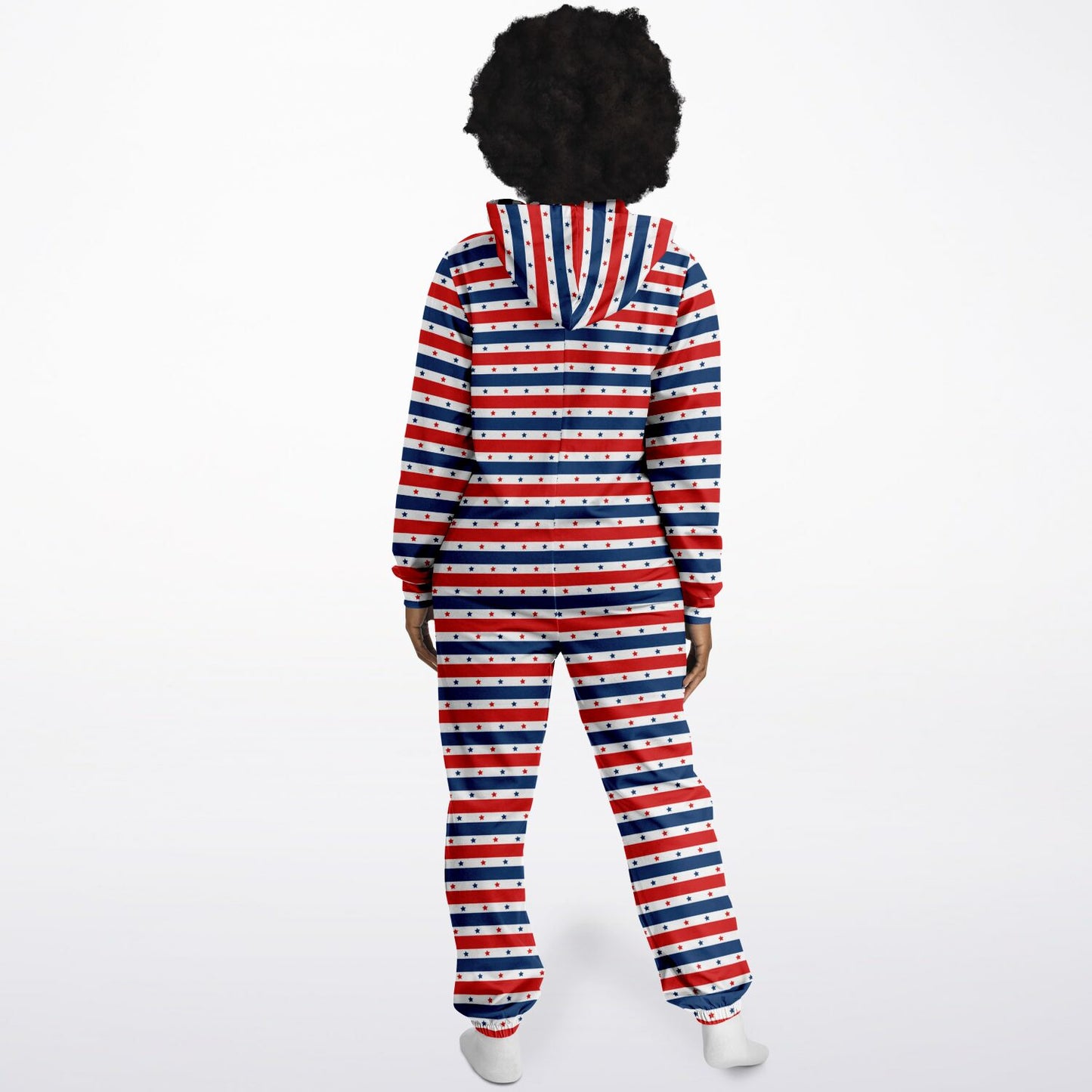 Star-spangled Adult Jumpsuit, Red White & Blue Onesie Athletic Union Suit - HolidayShoppingFinds