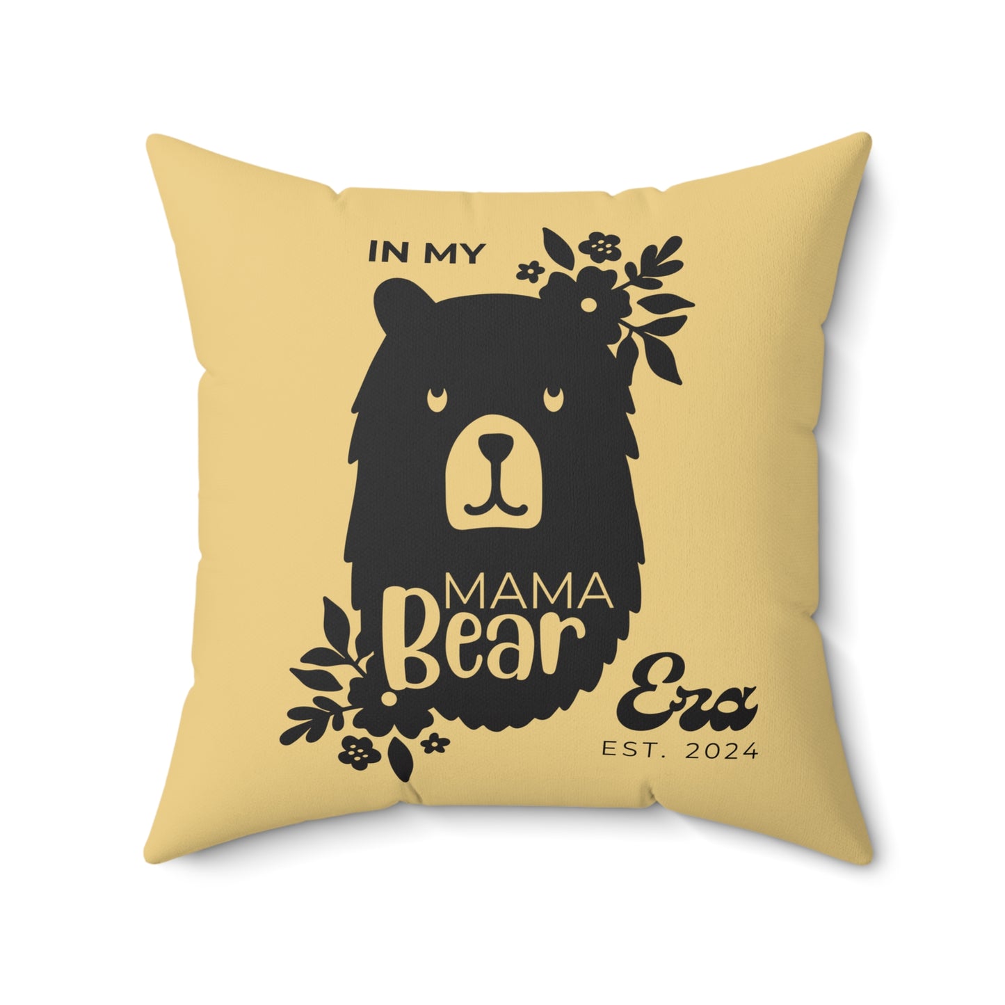 Personalized In My Mama Bear Era Pillow with Insert Buttery Yellow Gift For Mom - HolidayShoppingFinds