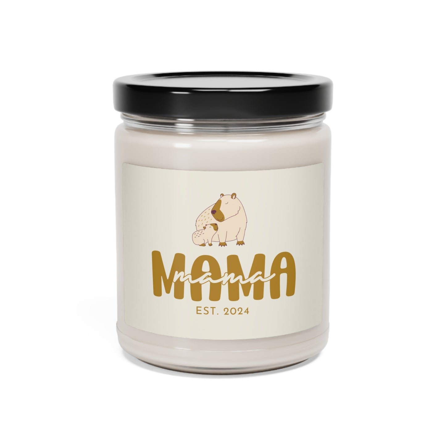 Personalized MAMA Capybara Candle Gift for Mom Mother Beige, 100% Vegan Soy Wax Candle Eco-Friendly Long-Lasting Candle Peppered Passionfruit 9oz - HolidayShoppingFinds