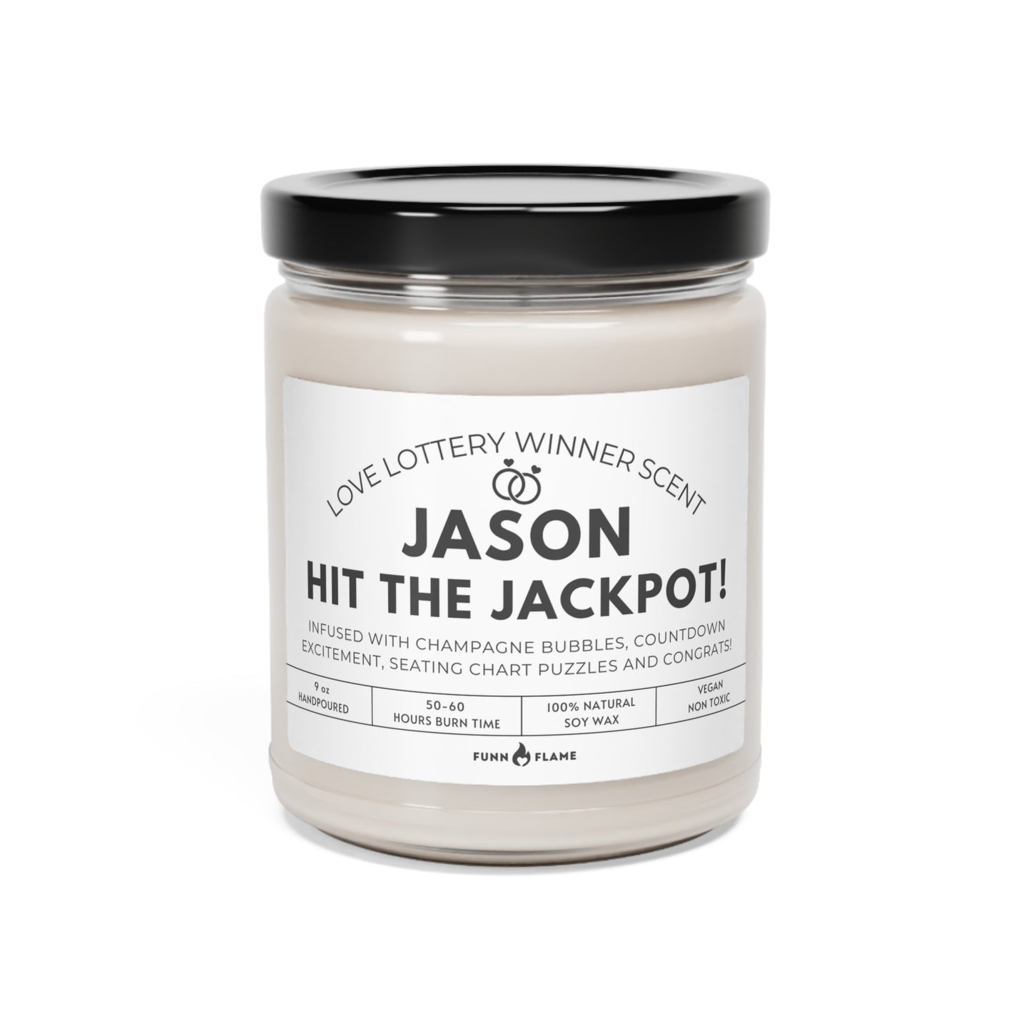 Hit the Jackpot Candle Funny Bachelor Bachelorette Bridal Gift (W) 100% Vegan Soy Wax Candle Eco-Friendly Long-Lasting Candle Clean Cotton 9oz - HolidayShoppingFinds