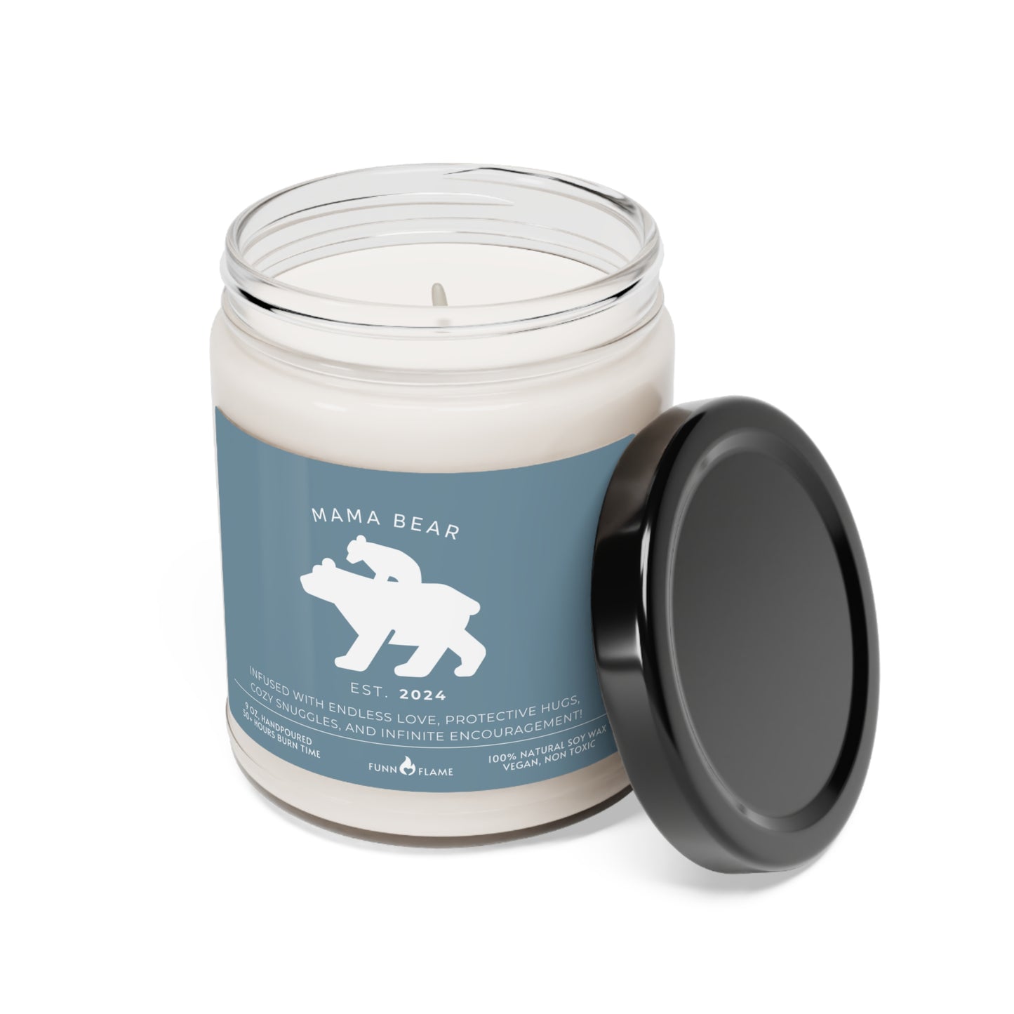 Mama Bear Candle, Personalized Gift For Mom, Scented Candle Blue, 100% Vegan Soy Wax Candle Eco-Friendly Long-Lasting Candle - HolidayShoppingFinds