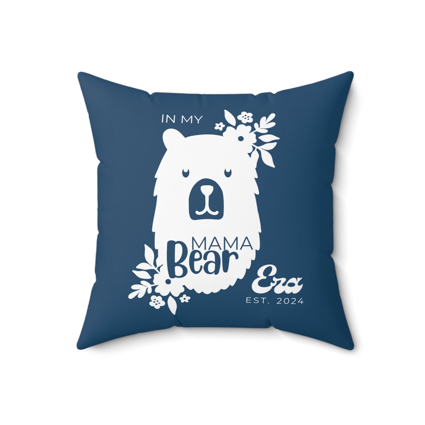 Personalized In My Mama Bear Era Pillow with Insert Blue, Gift For Mom 18" × 18" - HolidayShoppingFinds