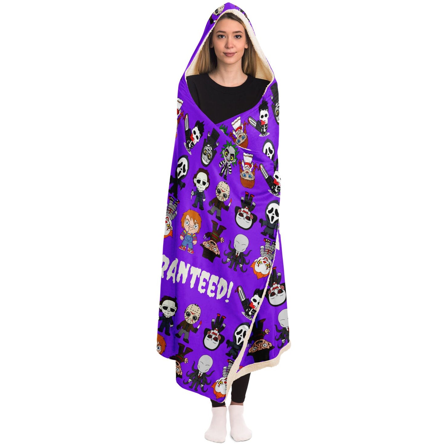 Halloween Killers Hooded Blanket "Sweet Dreams Not Guaranteed!"- Purple - HolidayShoppingFinds