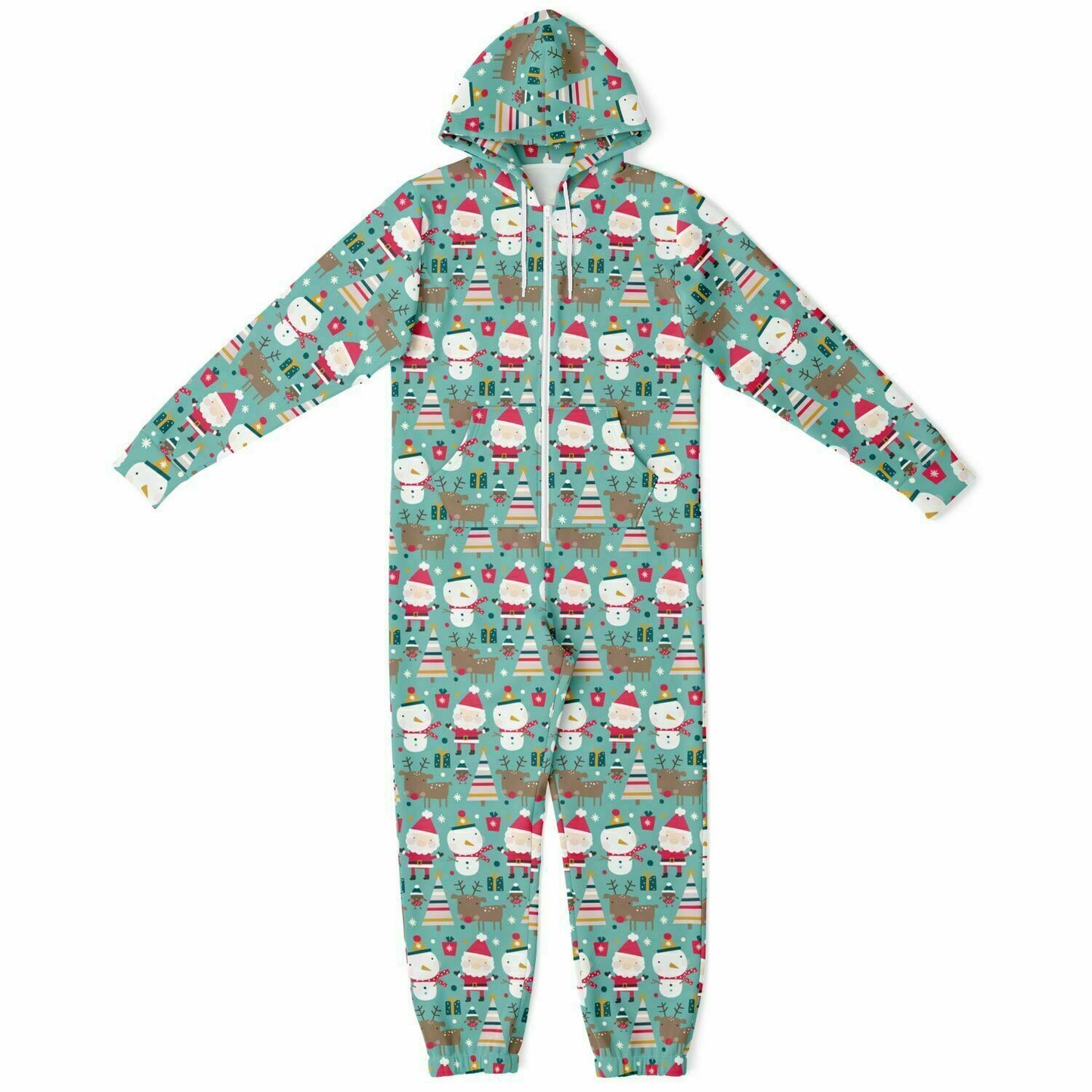 Merry Trio Green Adult Jumpsuit Gender-Neutral Athletic Onesie PJs - HolidayShoppingFinds