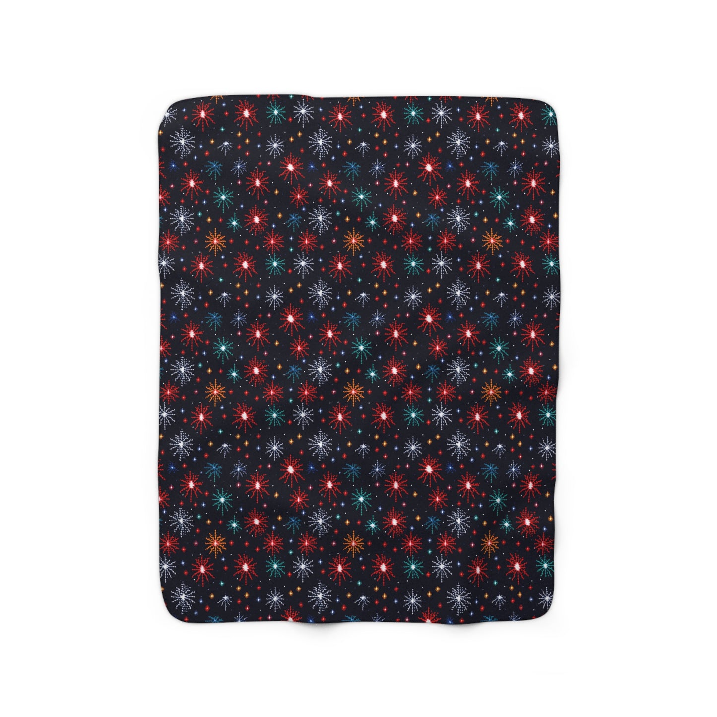 Fireworks Sherpa Blanket, Festive Throw Black Blanket, NYE 4th of July Home Décor - HolidayShoppingFinds