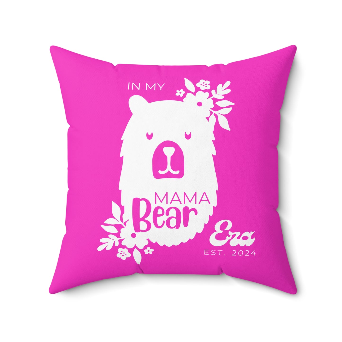 Personalized In My Mama Bear Era Pillow with Insert Pink Gift For Mom 20" × 20" - HolidayShoppingFinds