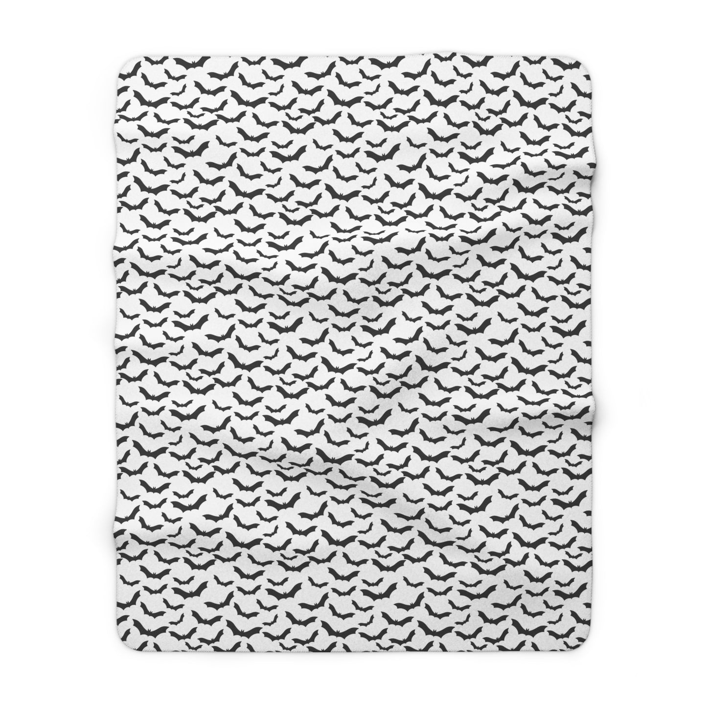 Spooky Bats Sherpa Fleece Blanket, Halloween Throw Blanket B&W Blanket - HolidayShoppingFinds