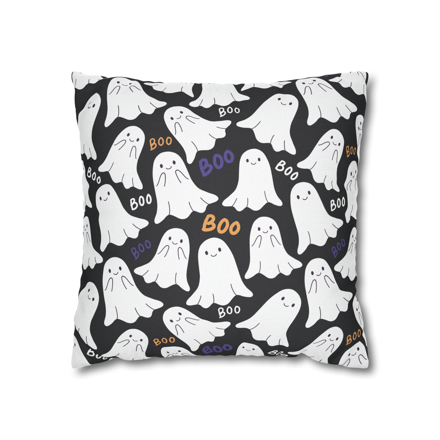 BOO Ghost Decorative Pillowcase Halloween Ghost Spooky Sofa Pillow B&W - HolidayShoppingFinds
