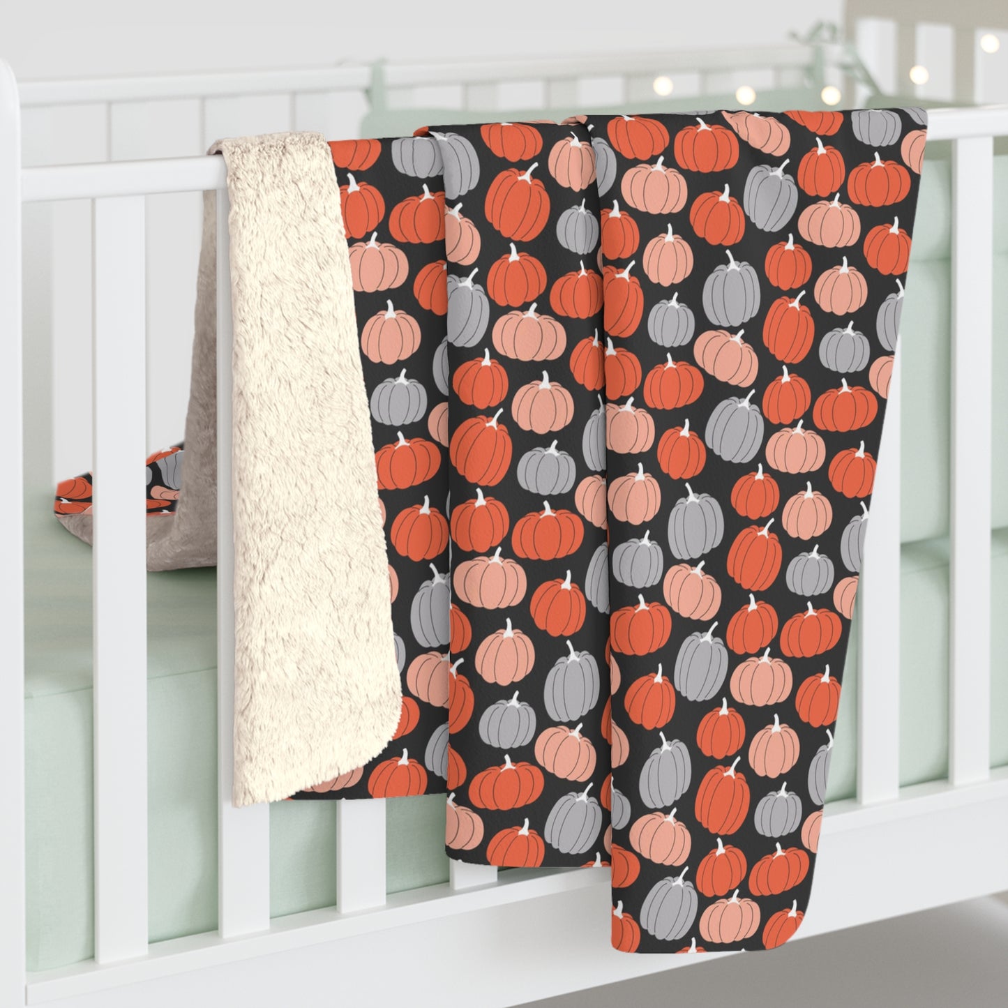 Halloween Pumpkin Sherpa Fleece Blanket, Halloween Throw Blanket - HolidayShoppingFinds