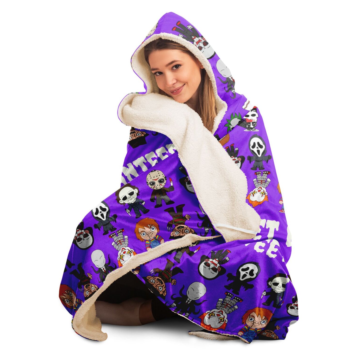 Halloween Killers Hooded Blanket "Sweet Dreams Not Guaranteed!"- Purple - HolidayShoppingFinds