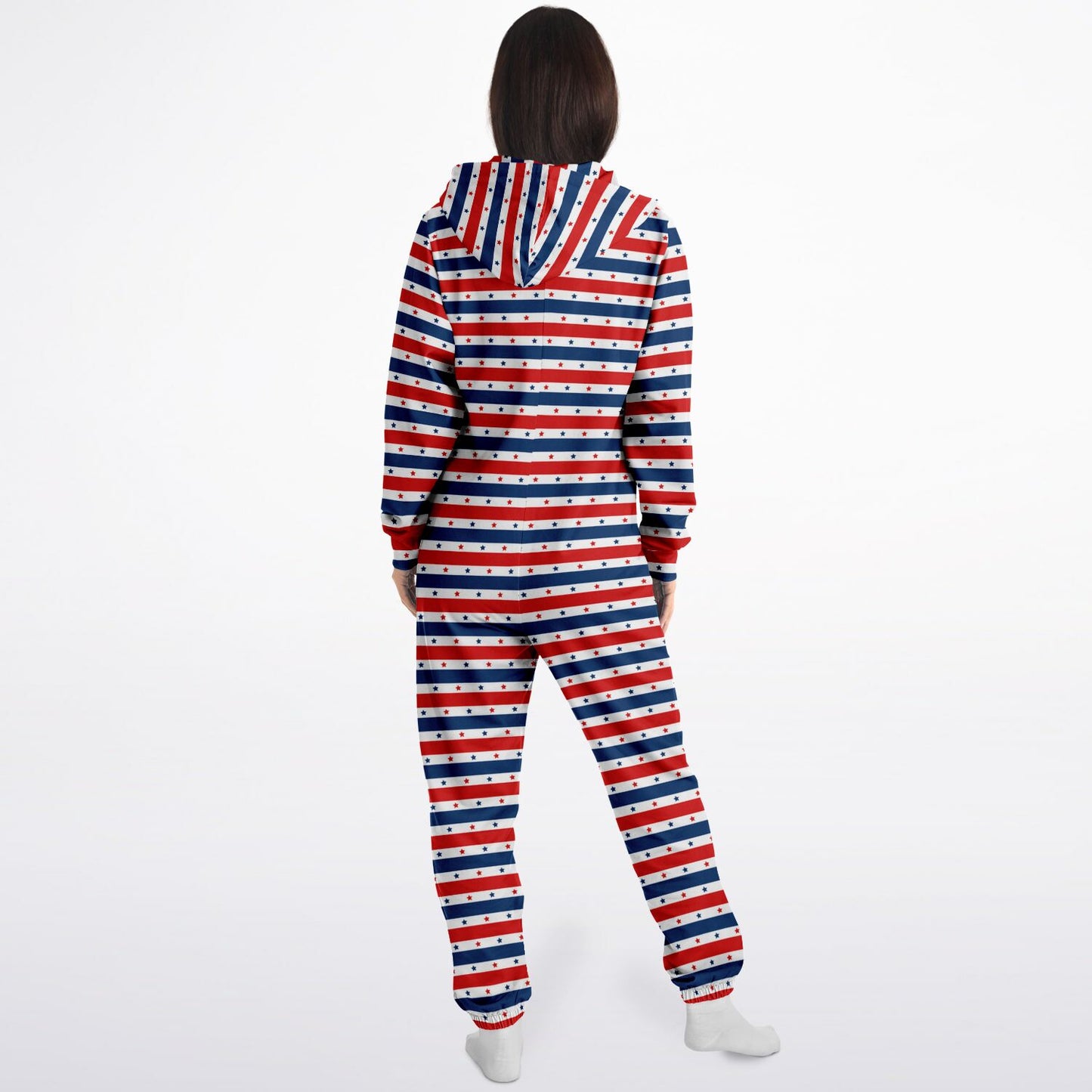 Star-spangled Adult Jumpsuit, Red White & Blue Onesie Athletic Union Suit - HolidayShoppingFinds