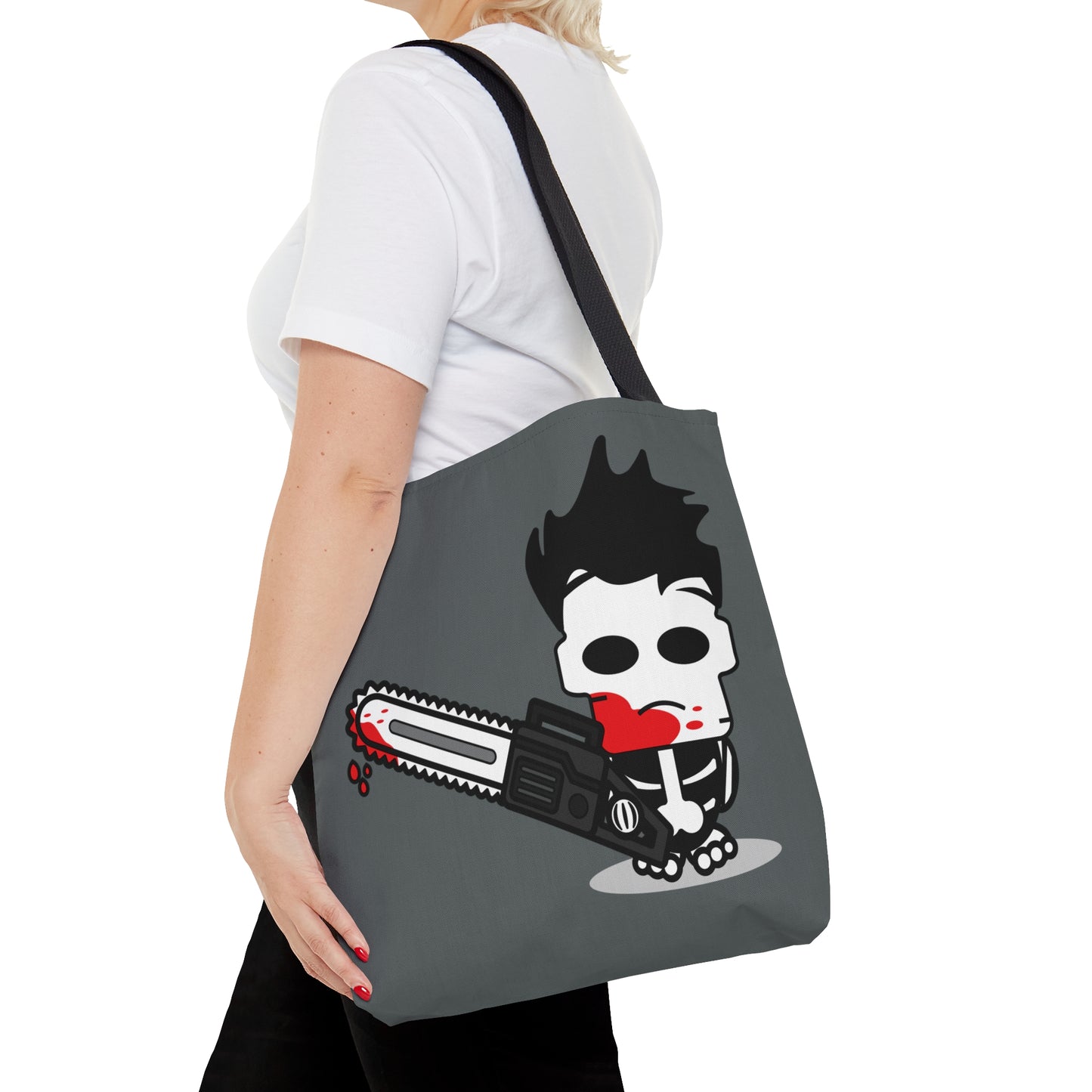 Leatherface Tote Bag, Texas Chainsaw Massacre Handbag, Halloween Trick or Treat Gray Bag - HolidayShoppingFinds