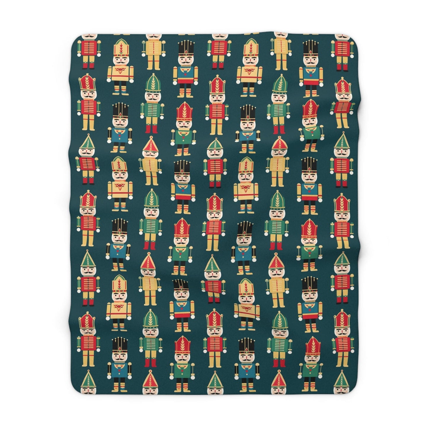 Christmas Nutcracker Sherpa Blanket - Festive Winter Throw Design - HolidayShoppingFinds