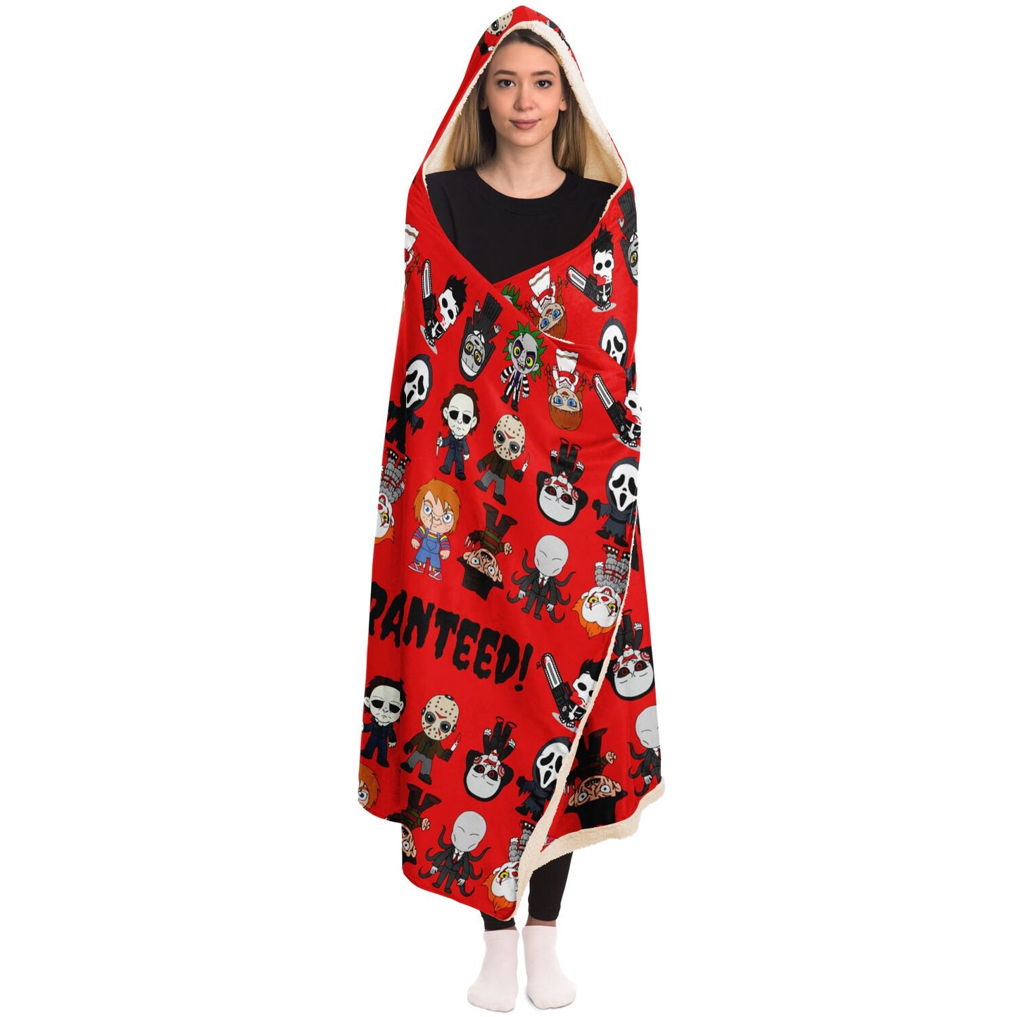 Halloween Killers Hooded Blanket "Sweet Dreams Not Guaranteed!"- Red - HolidayShoppingFinds