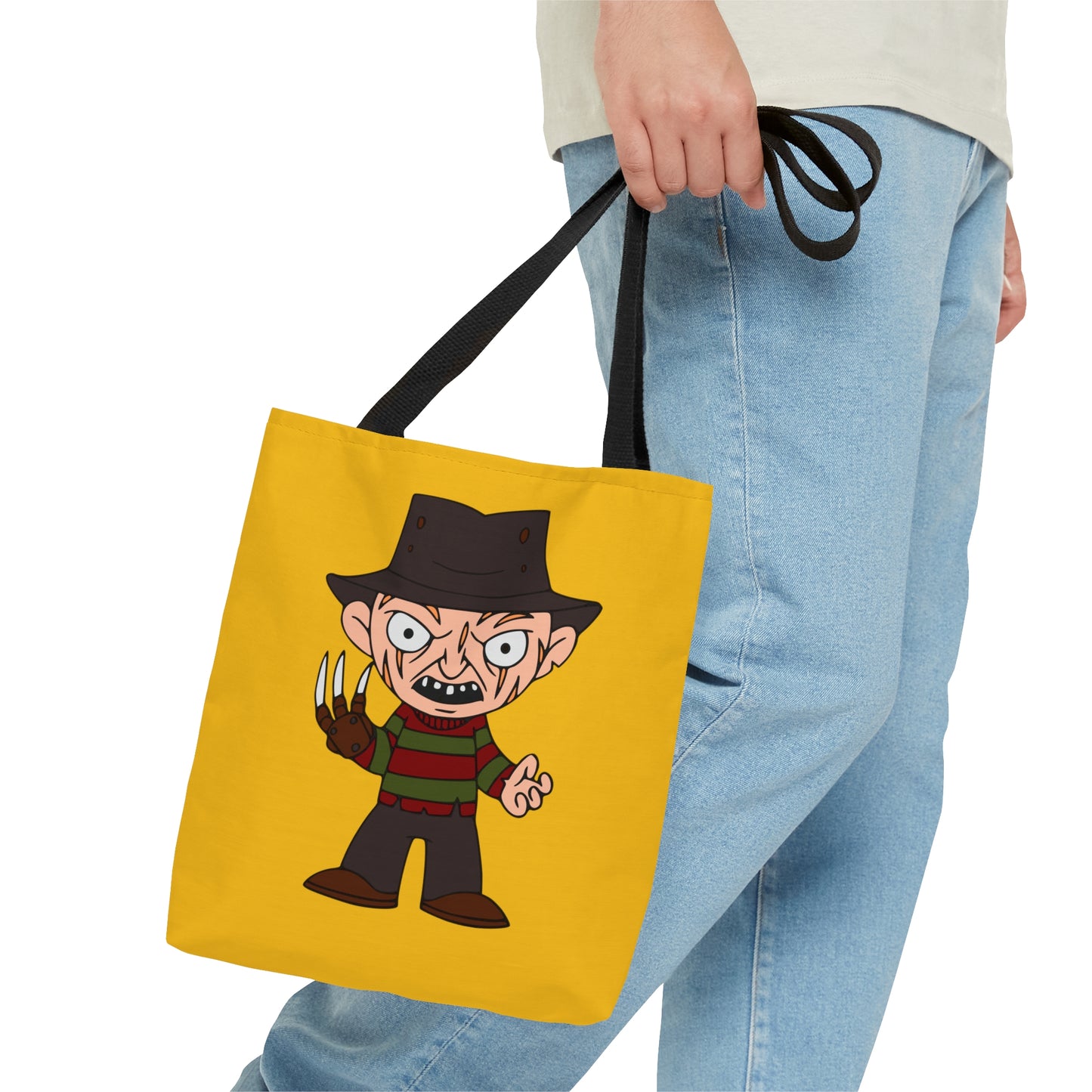 Nightmare on Elm Street Freddy Tote Bag, Halloween Handbag Yellow, Horror Movie Fan Gift, Trick or Treat Bag - HolidayShoppingFinds