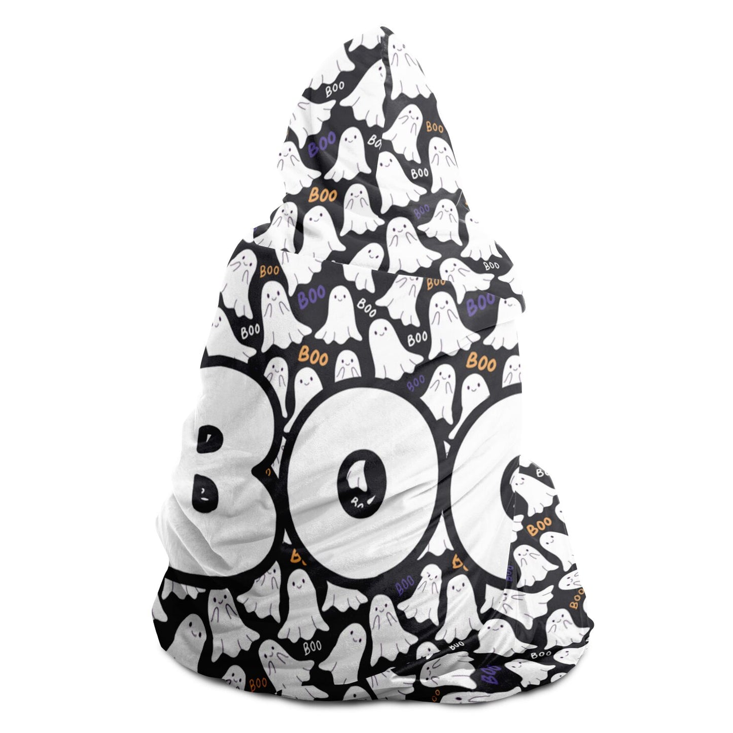 Halloween Boo Spooky Ghosts Patterned Hooded Blanket Costume - HolidayShoppingFinds