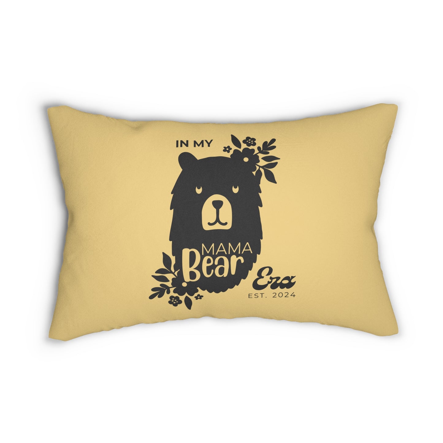 Personalized In My Mama Bear Era Lumbar Pillow Buttery Yellow, Gift for Mom 20" × 14" - HolidayShoppingFinds