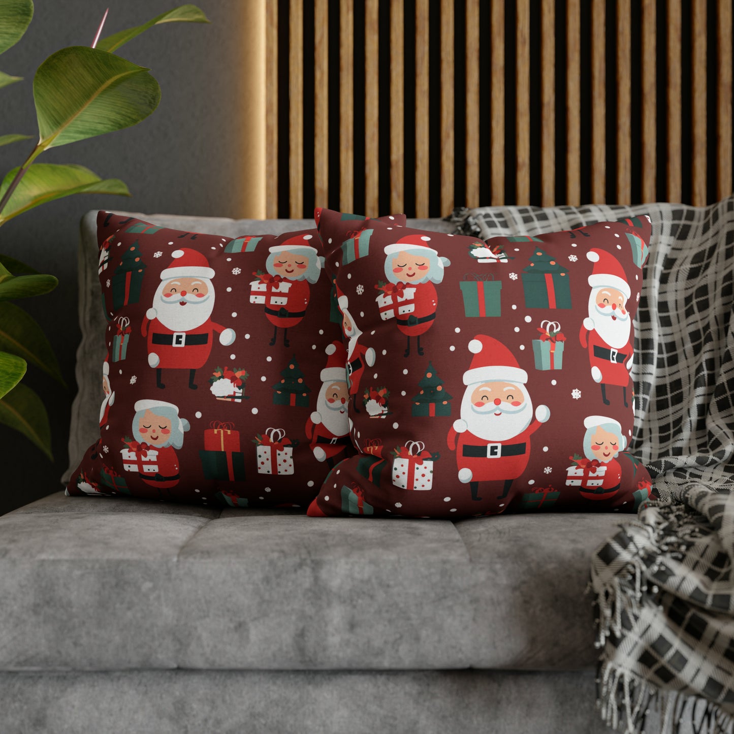 Santa & Mrs. Claus Pillowcase, Christmas Pillow Case, North Pole Home Decor - HolidayShoppingFinds