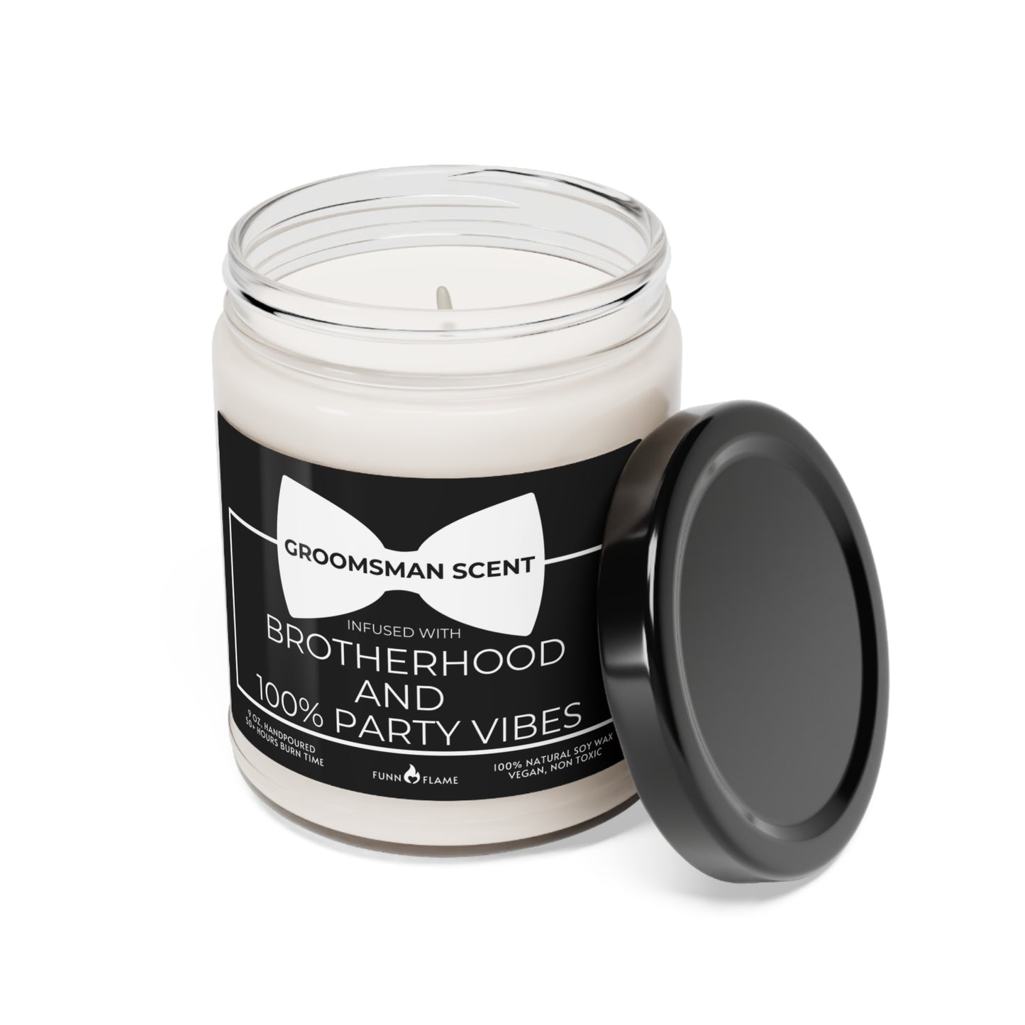 Groomsman Gift Candle Funny Brotherhood Bachelor Party Best Man Gift (A) 100% Vegan Soy Wax Scented Candle, Eco-Friendly - HolidayShoppingFinds