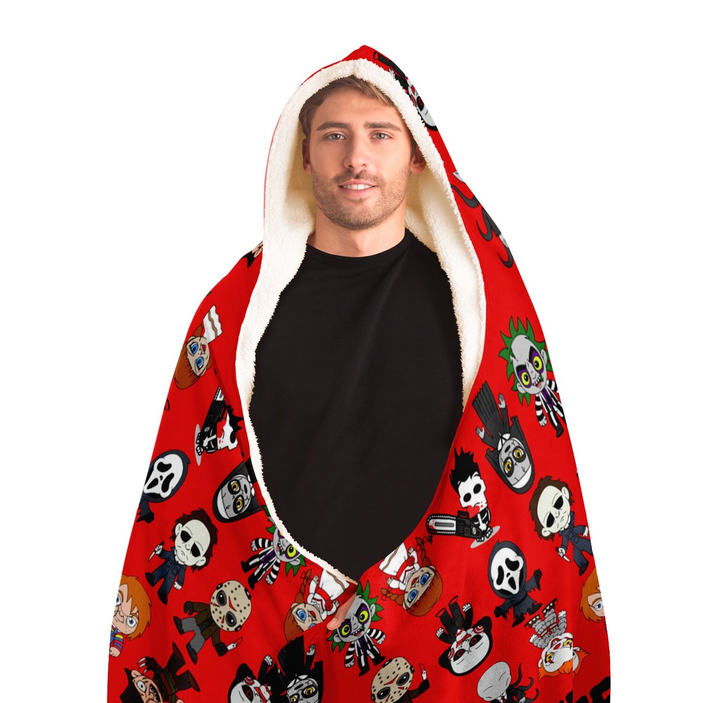 Halloween Killers Hooded Blanket "Sweet Dreams Not Guaranteed!"- Red - HolidayShoppingFinds