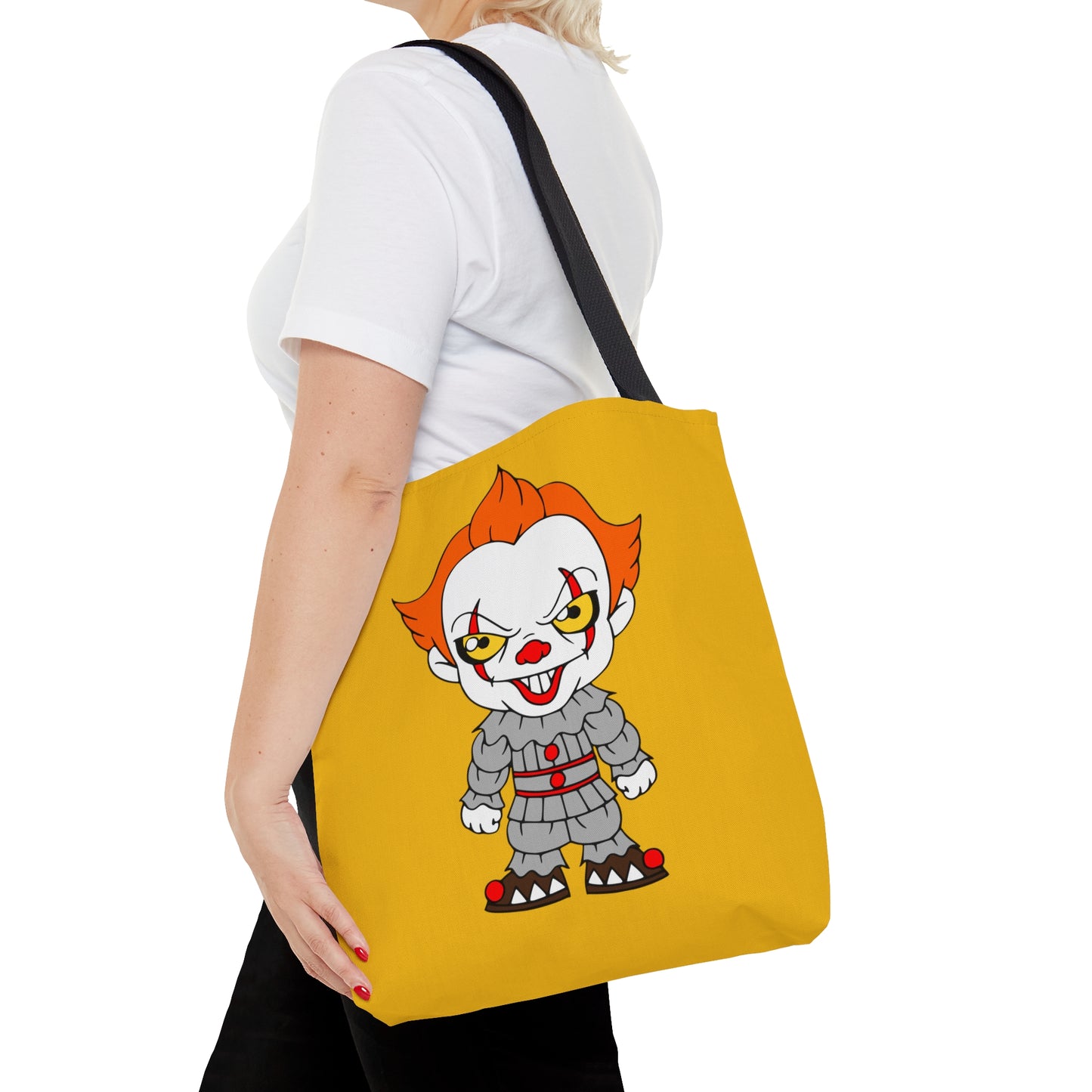 IT Pennywise Tote Bag, Halloween Horror Movie Fan Gift, Yellow Handbag, Trick or Treat Bag - HolidayShoppingFinds